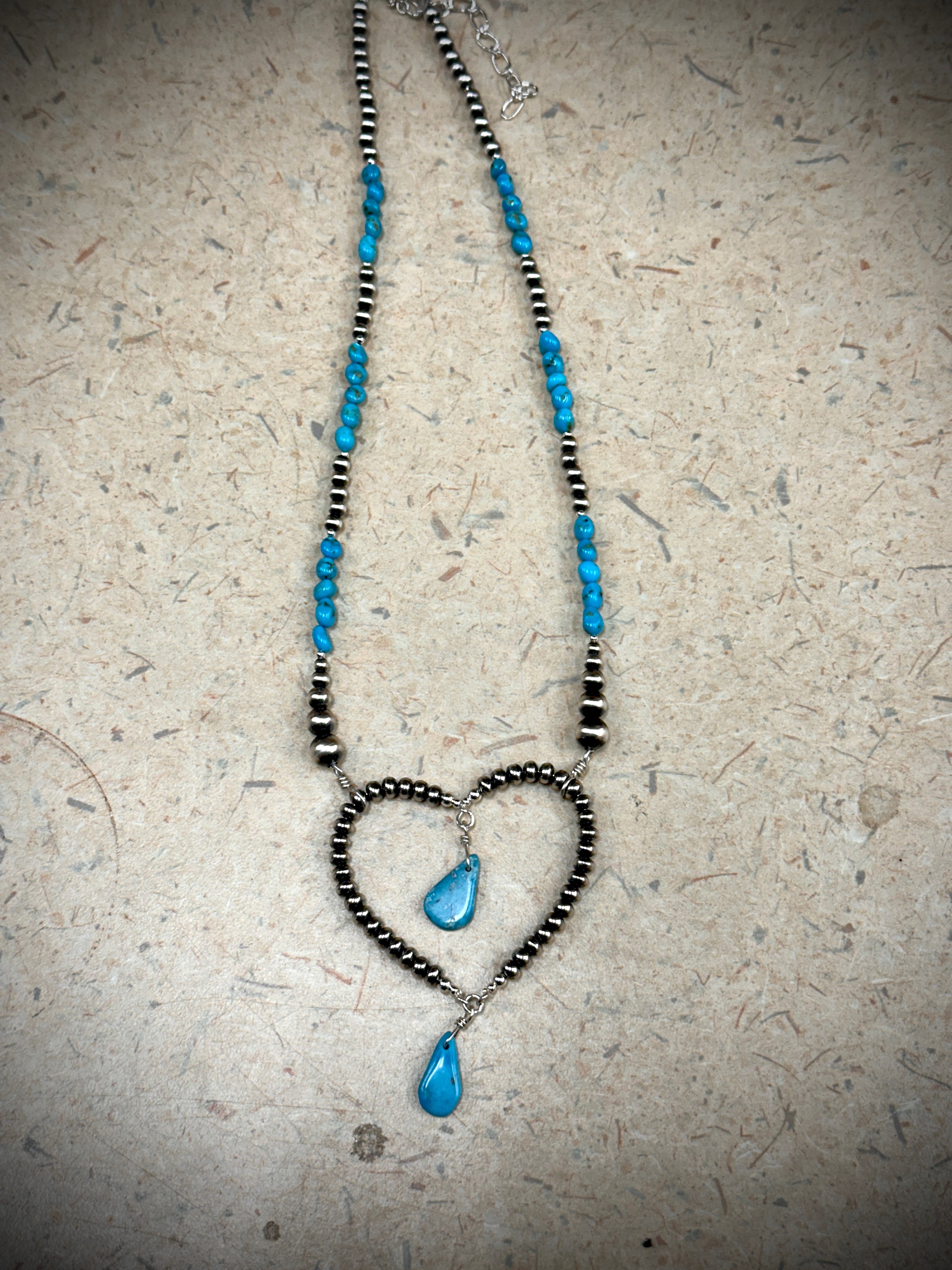 Le Coeur De Maman Pearl and Turquoise Necklace