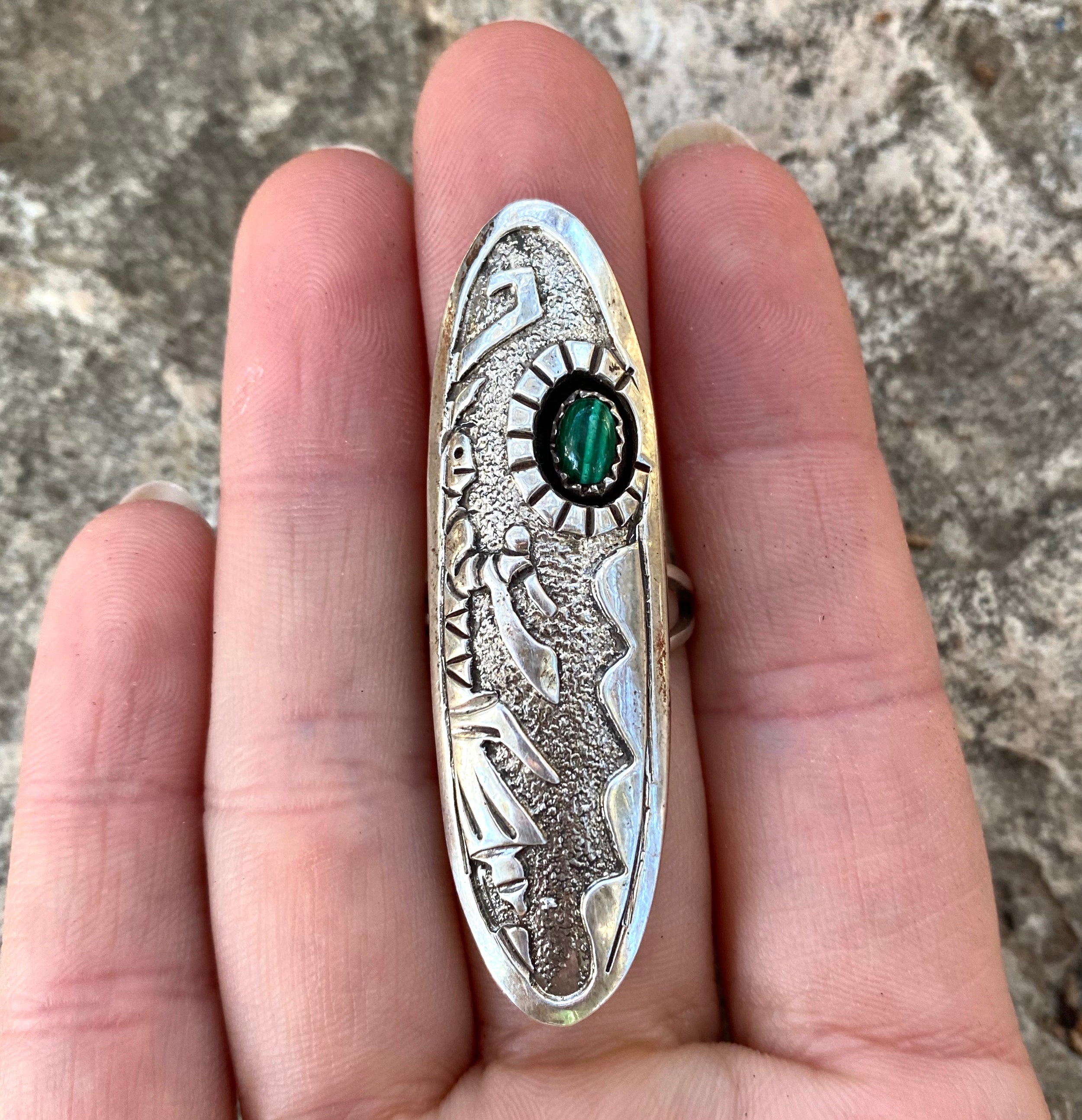 Malachite Kachina Overlay Ring From The Rogers Collection