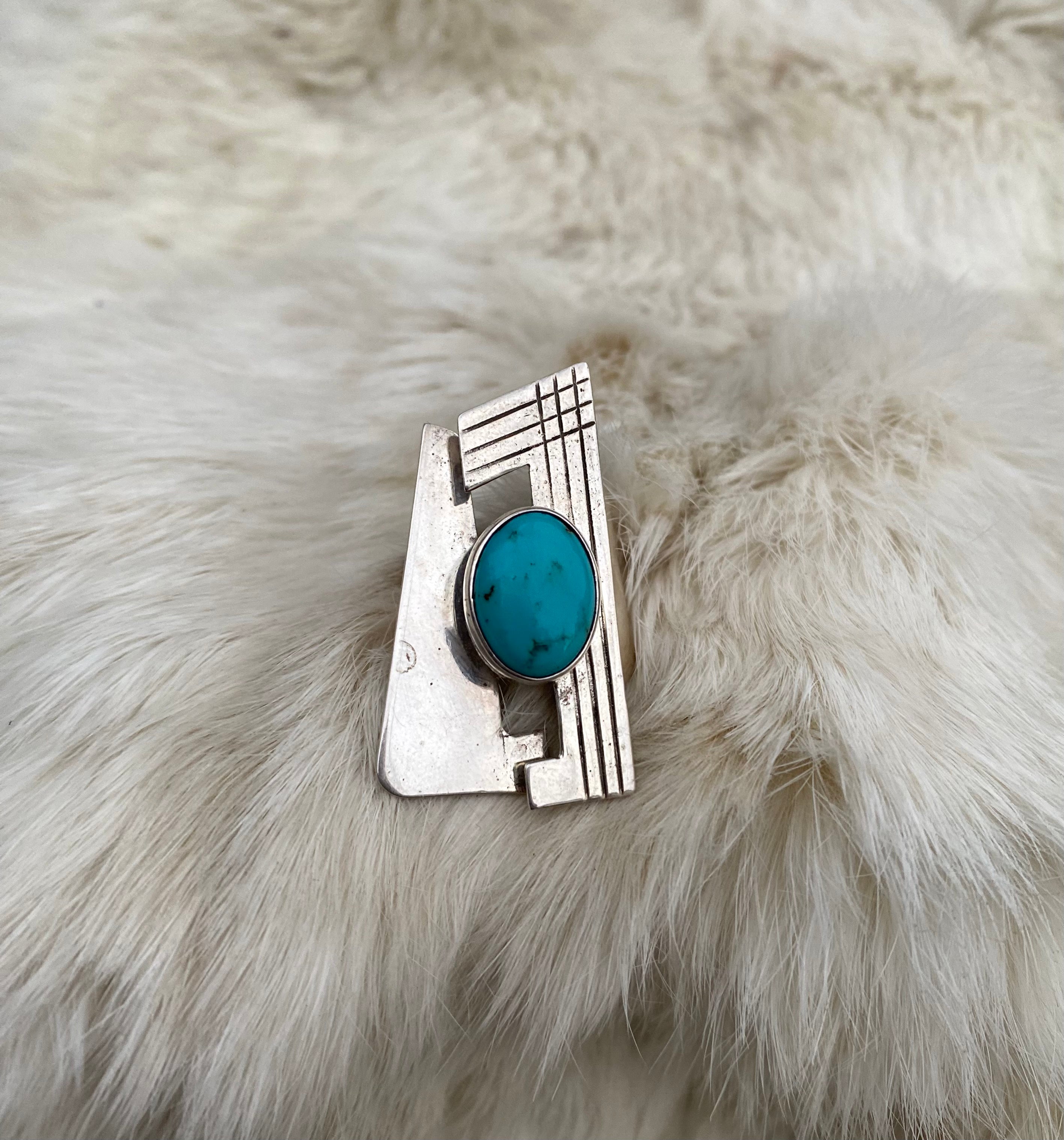 Geometric Sleeping Beauty Turquoise Ring From The Rogers Collection