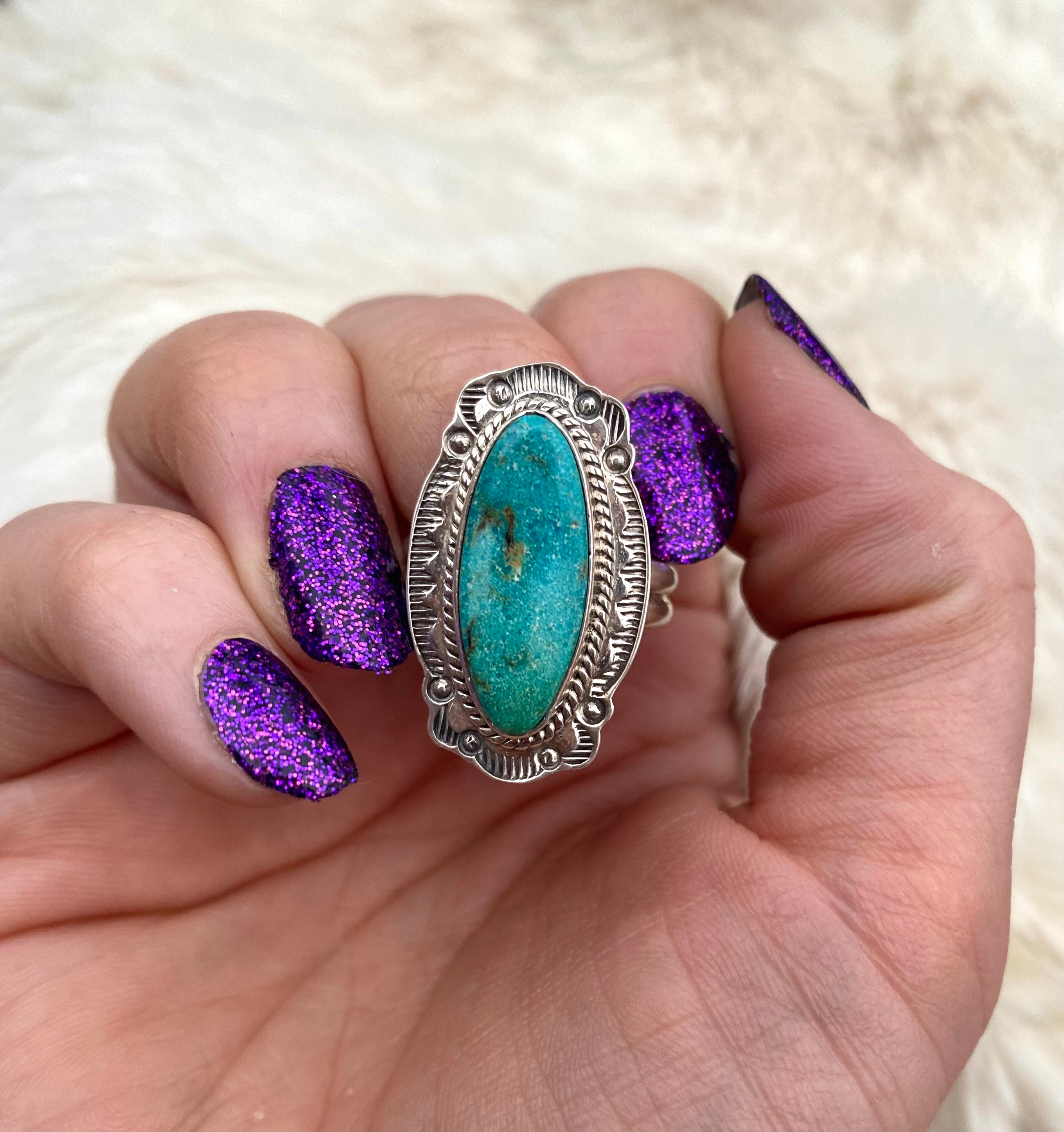 Refined Kingman Turquoise Ring From The Rogers Collection