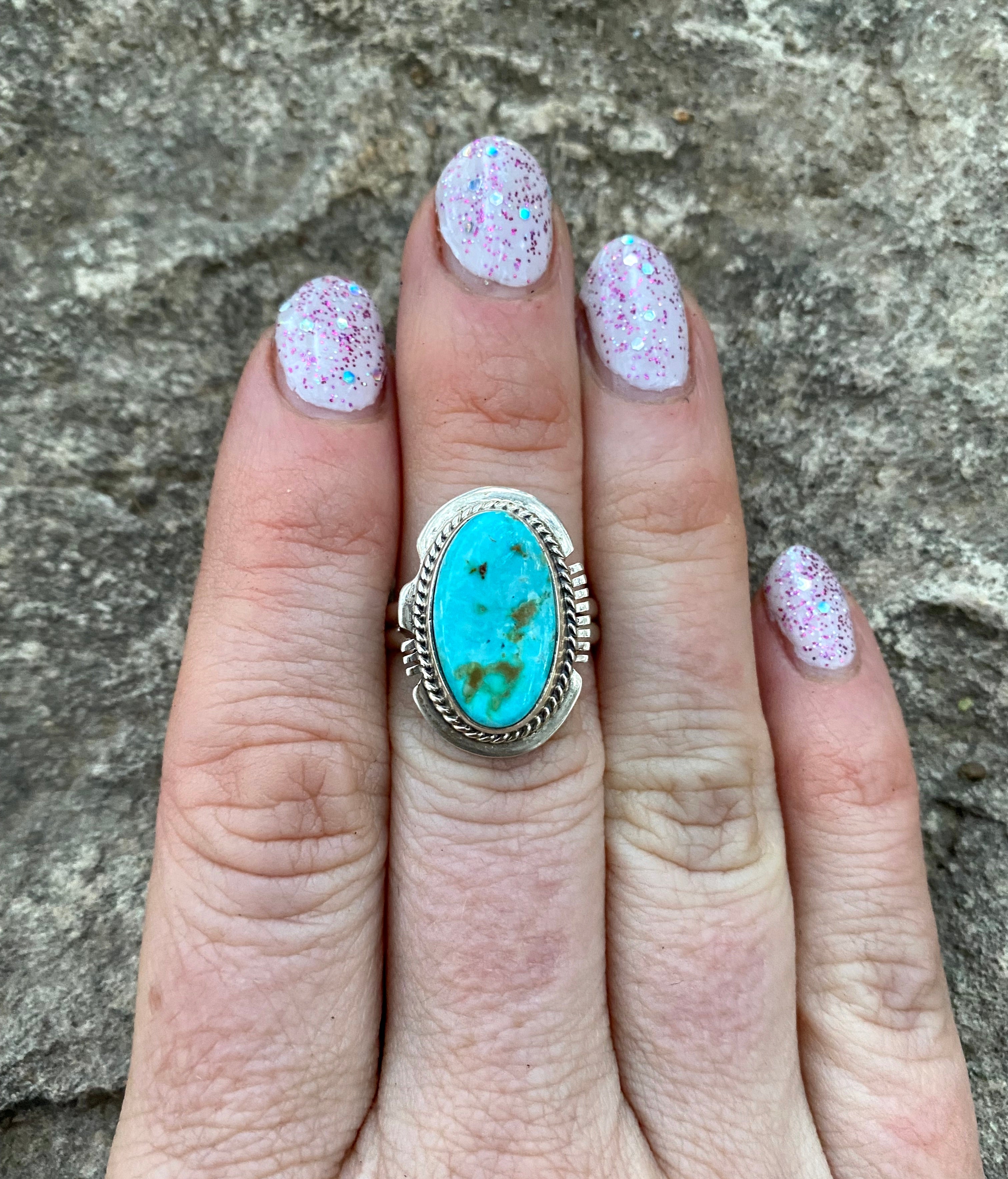Oval Nevada Turquoise Ring From The Rogers Collection