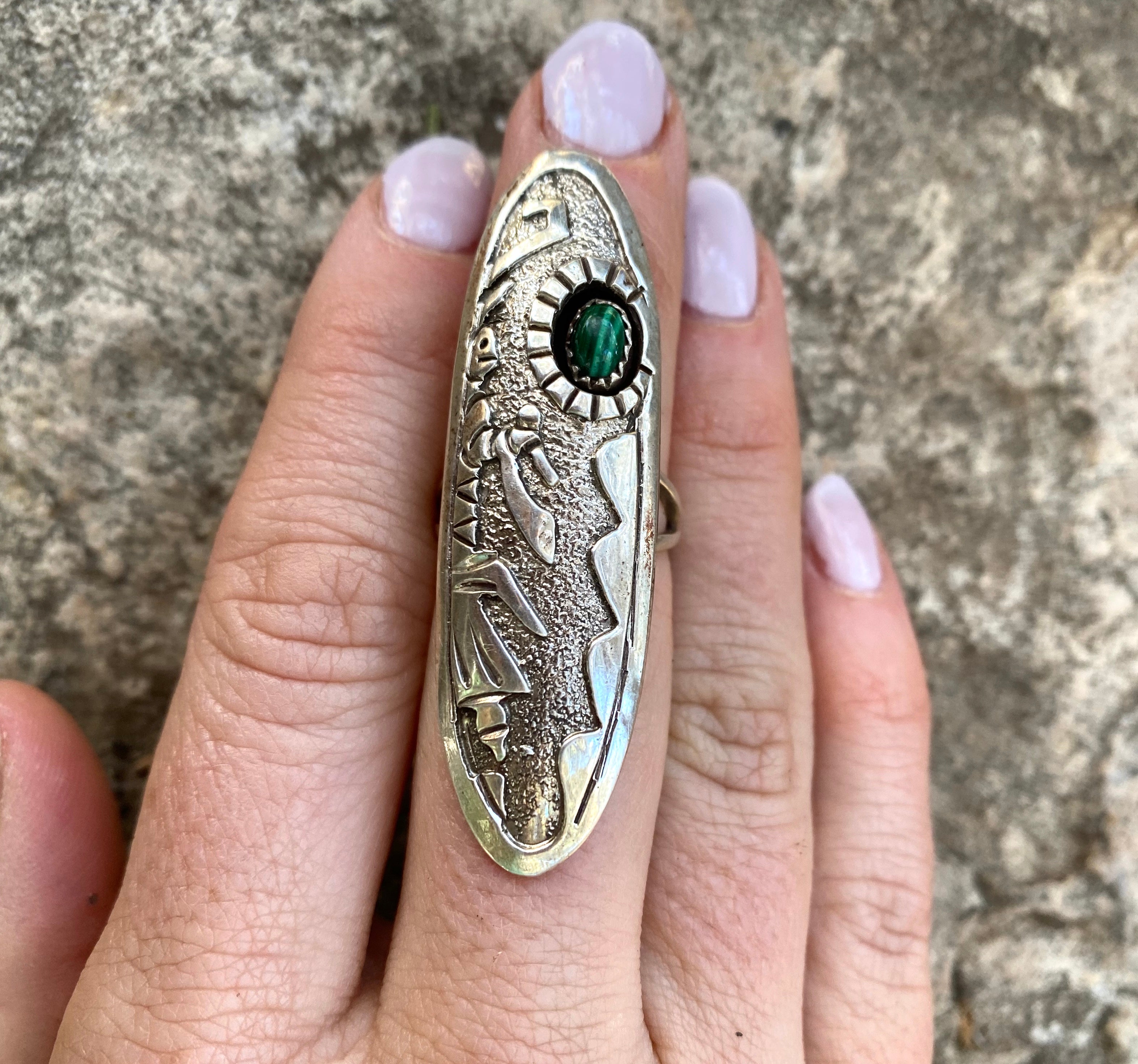 Malachite Kachina Overlay Ring From The Rogers Collection