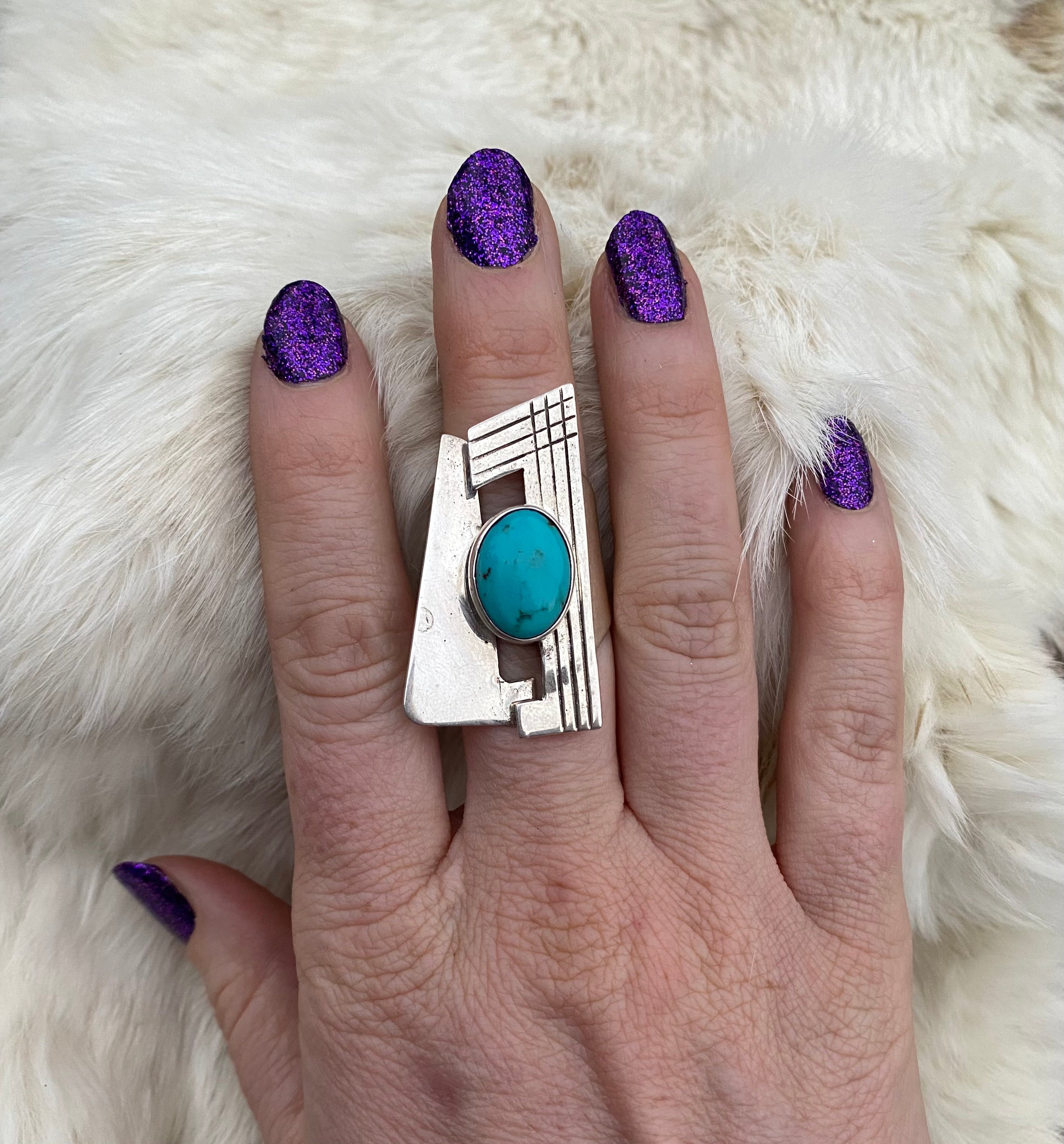 Geometric Sleeping Beauty Turquoise Ring From The Rogers Collection