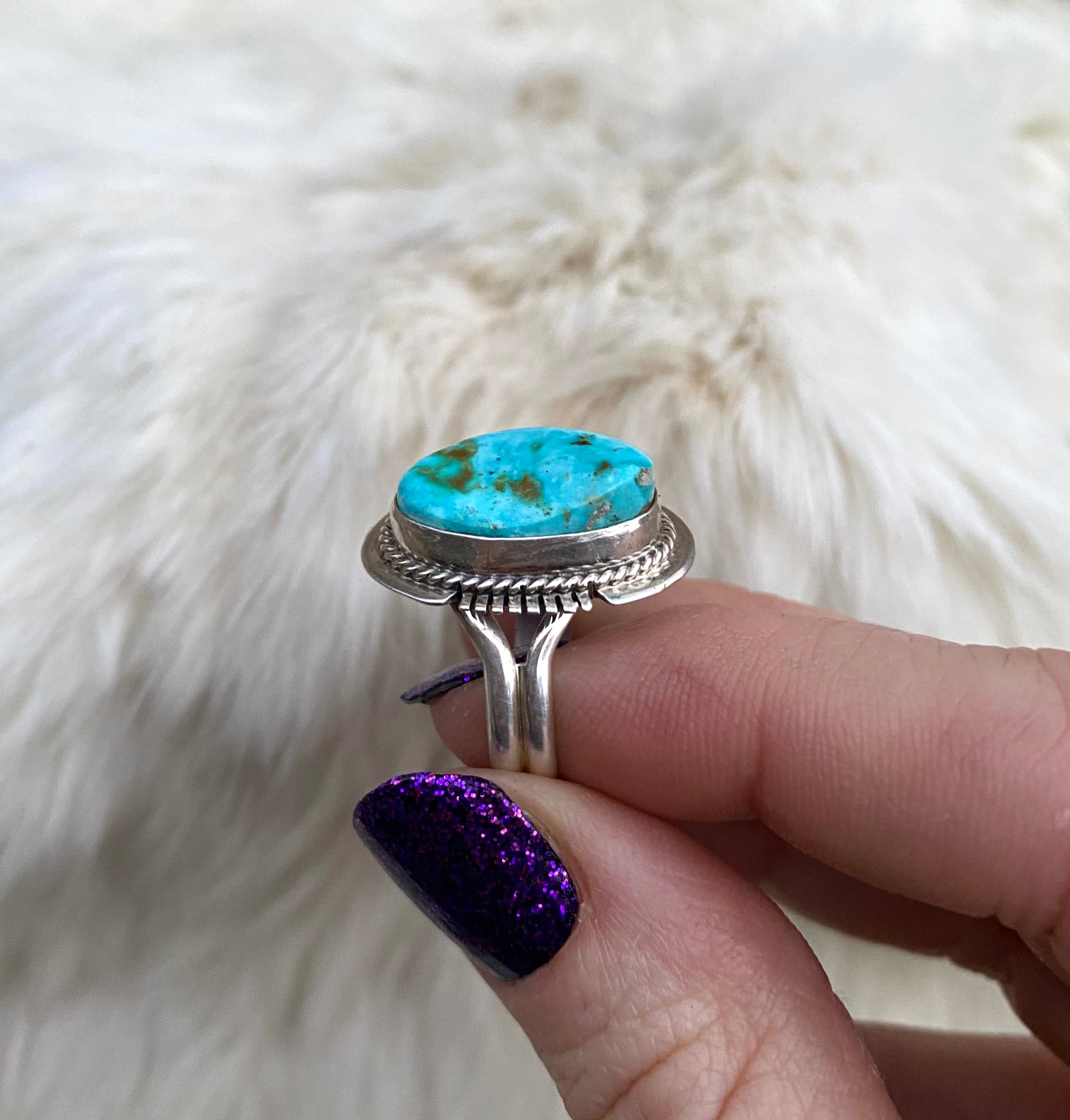 Oval Nevada Turquoise Ring From The Rogers Collection