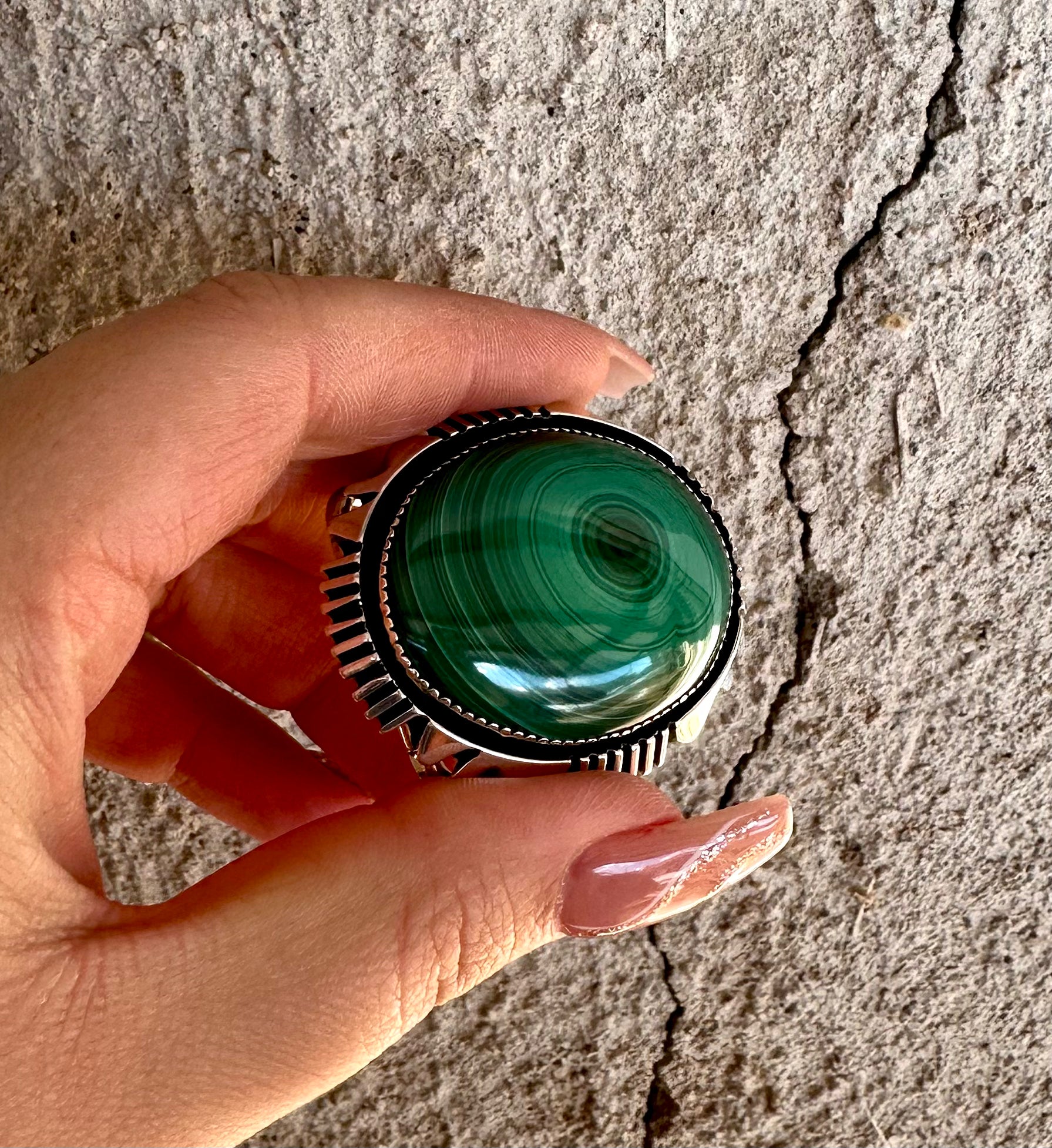 Small Malachite Stone Buckle from the Rodgers Collection