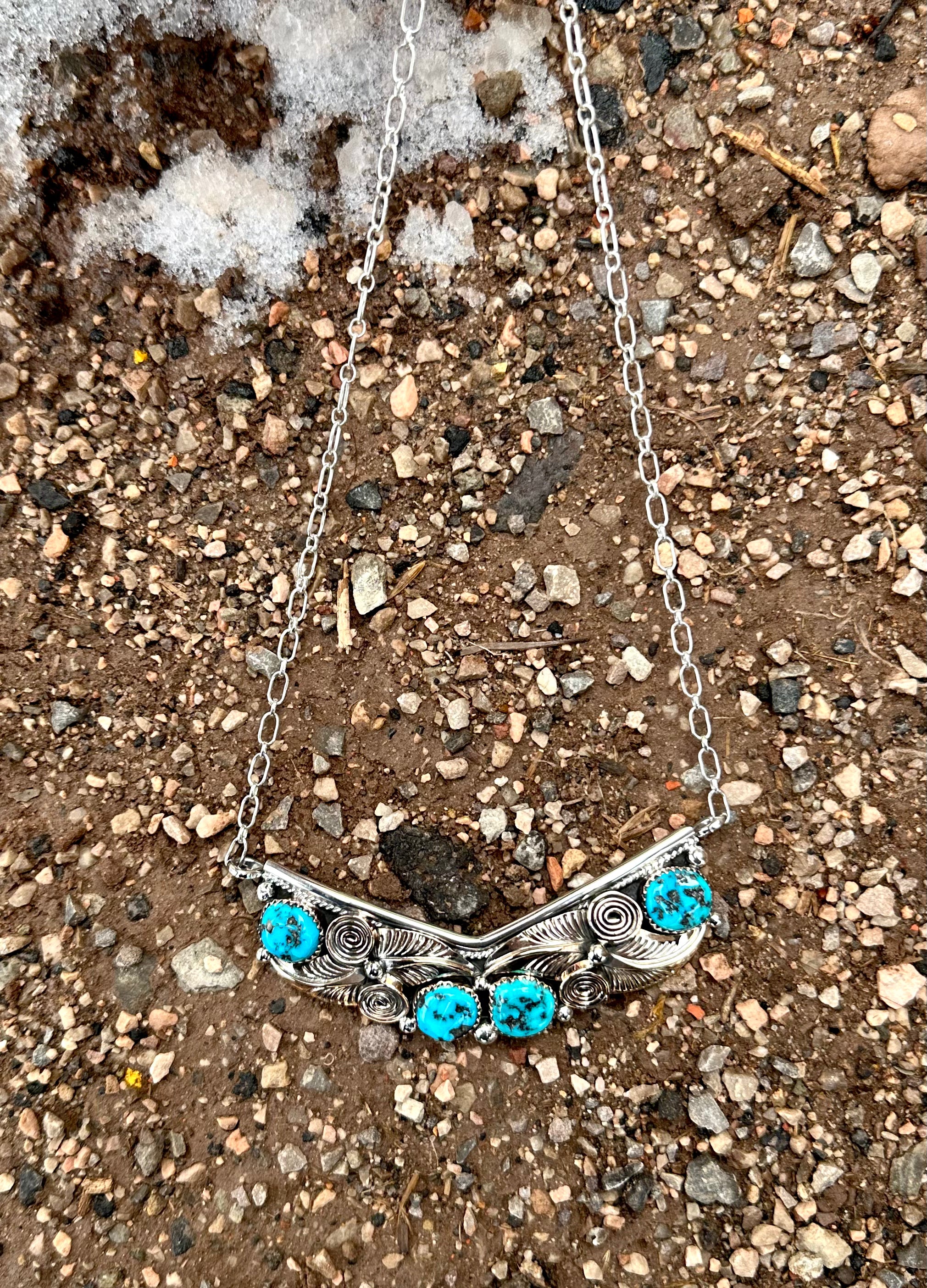 Vintage Sleeping Beauty Leaf Necklace from the Rodgers Collection