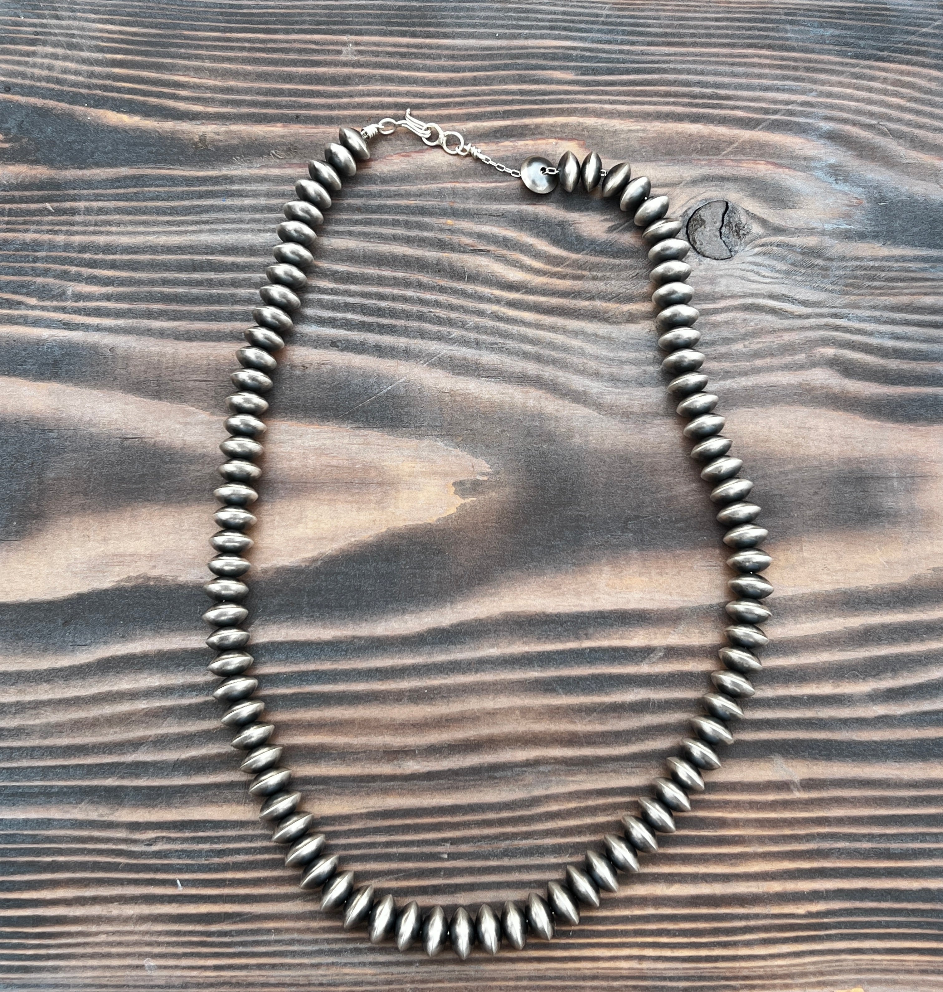 19" Handmade Navajo Pearl Saucer Bead Necklace