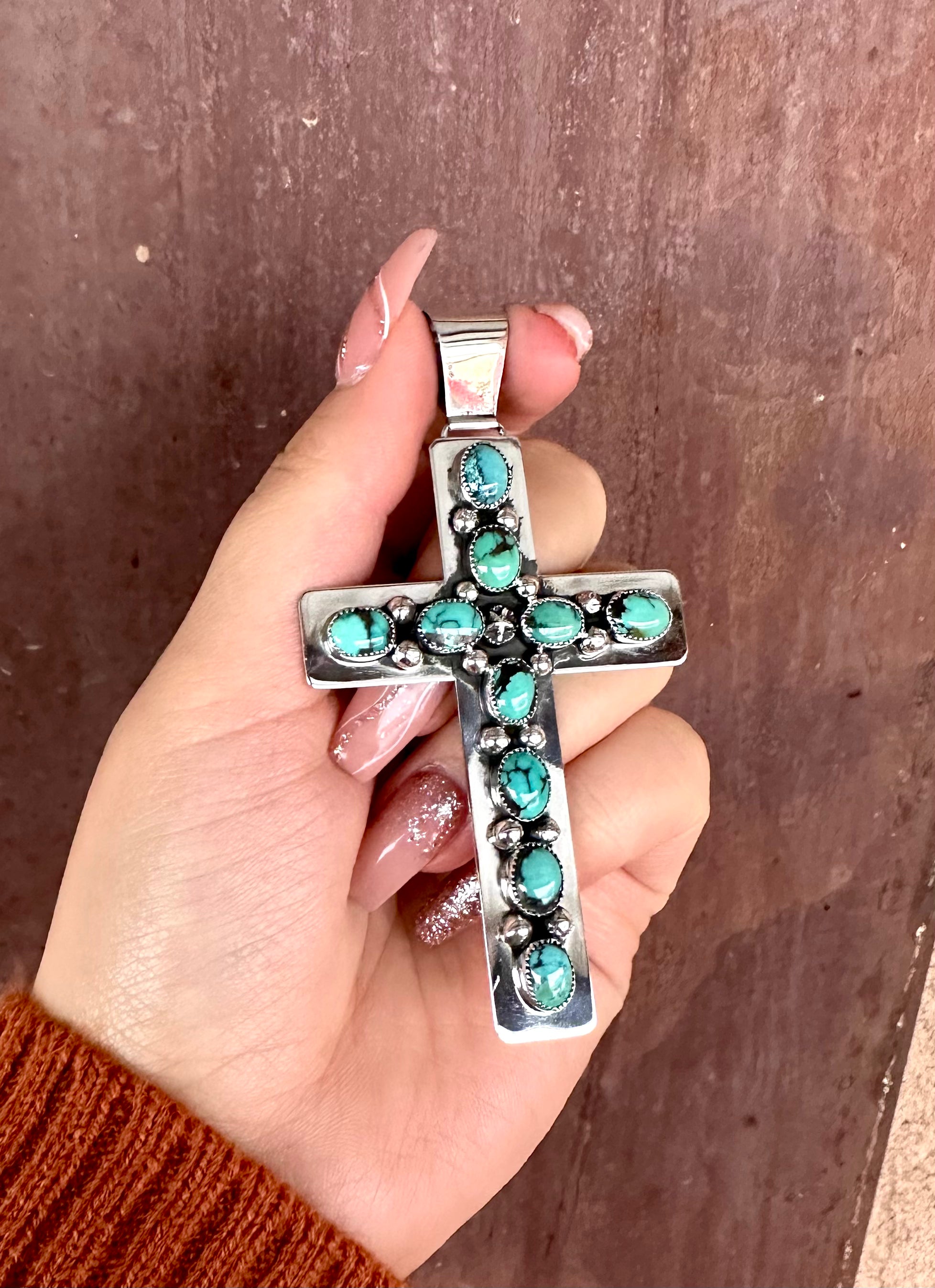 10 Stone Vintage Cross from the Rodgers Collection
