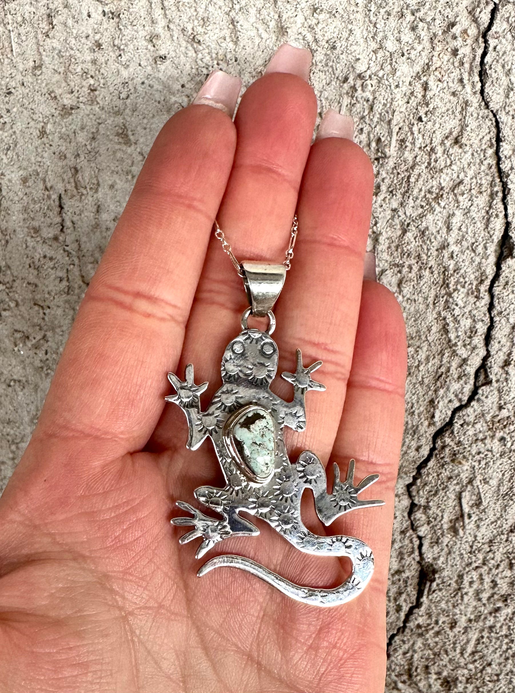 Dry Creek Lizard with matrix Necklace from the Rodgers Collection