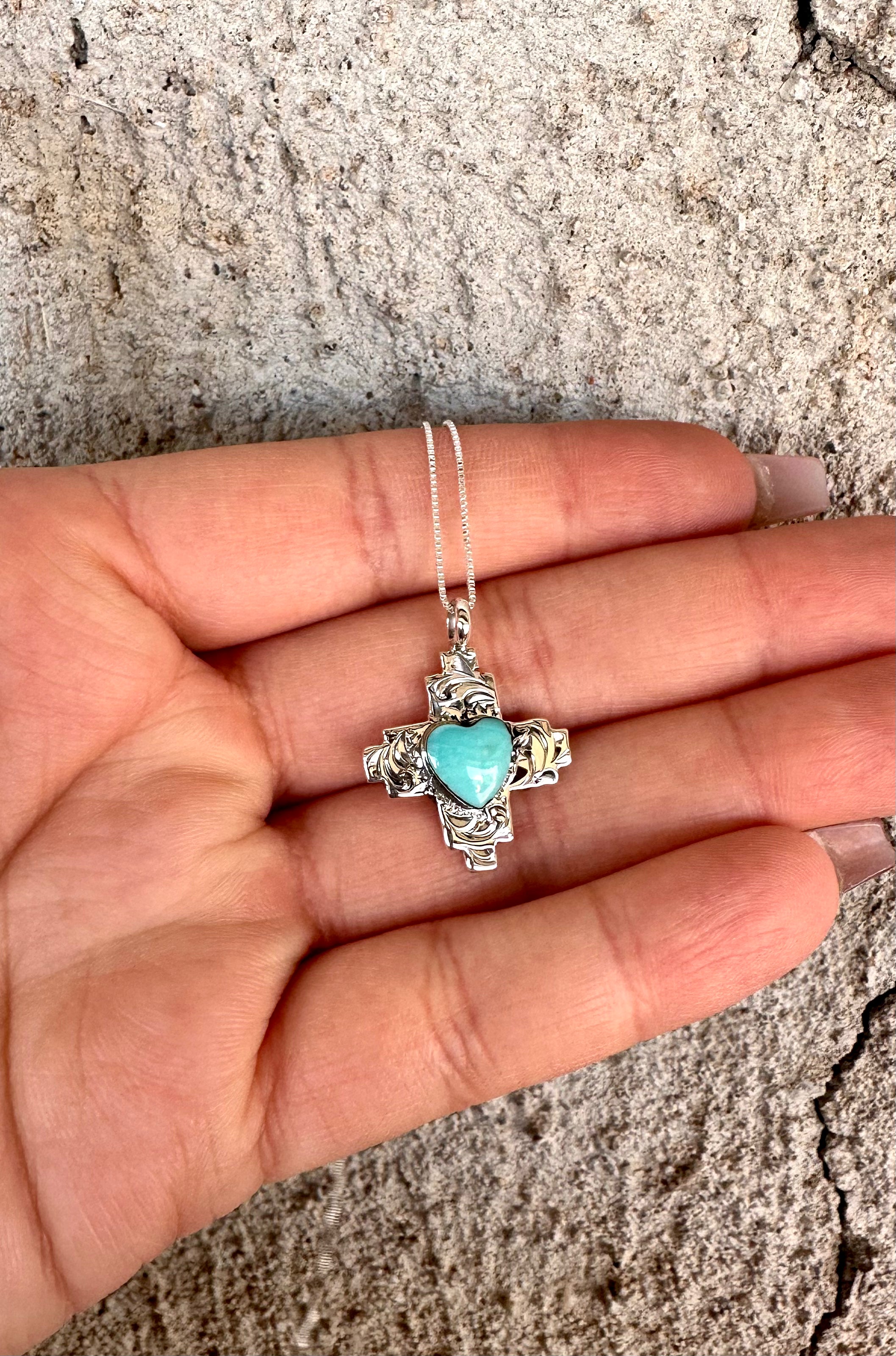 Engraved Heart Zia Necklace