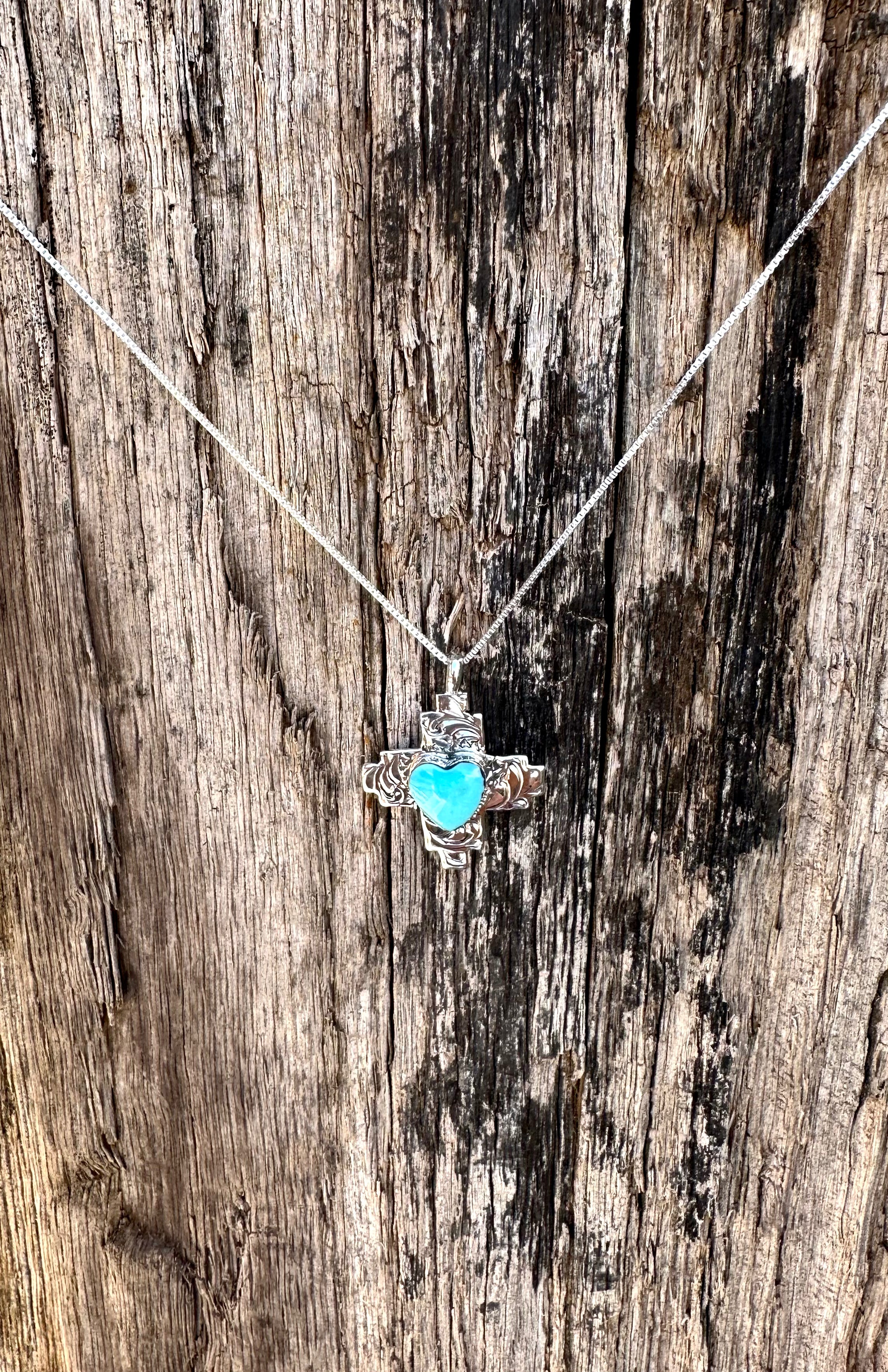 Engraved Heart Zia Necklace