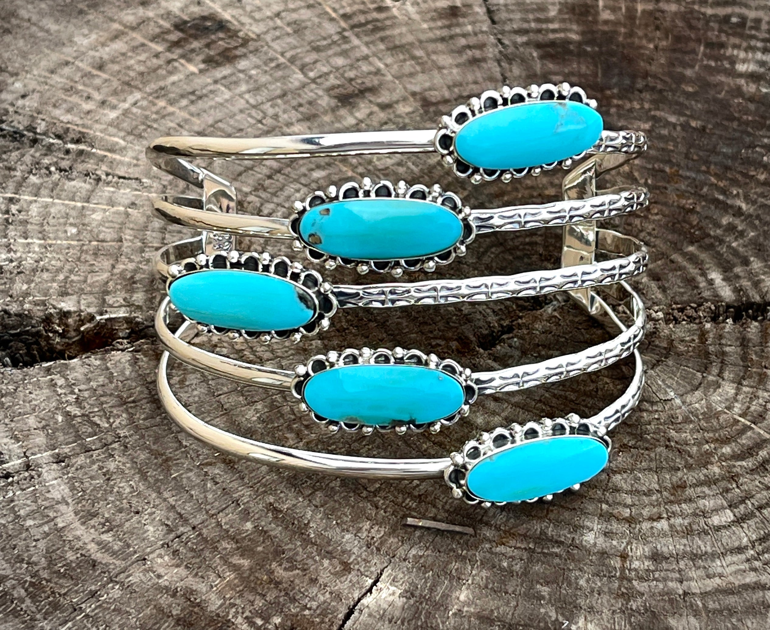 Contemporary 5 Stone Cuff Artist Jimson Belin