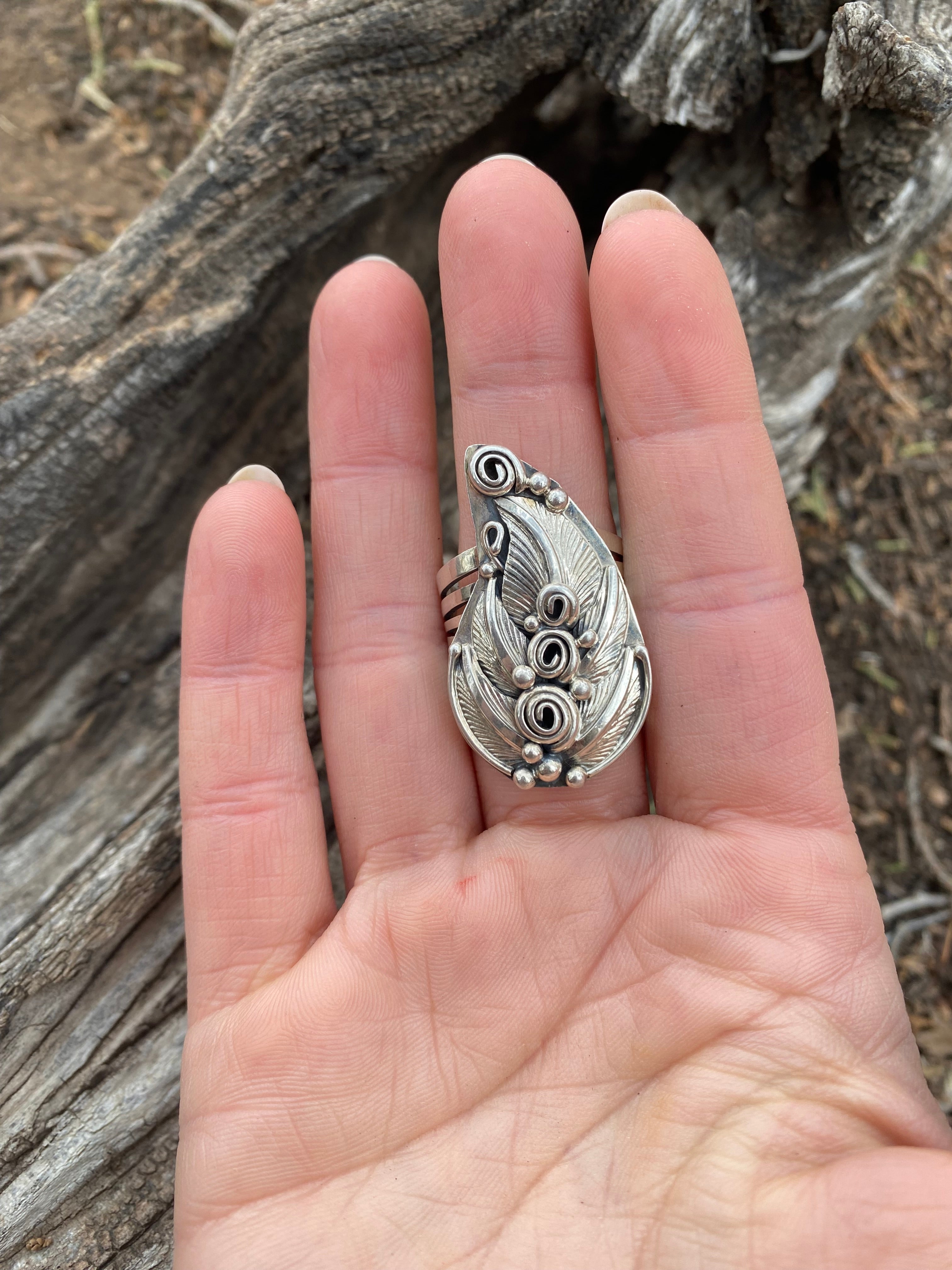 Silver Leaf Ring From The Rogers Collection