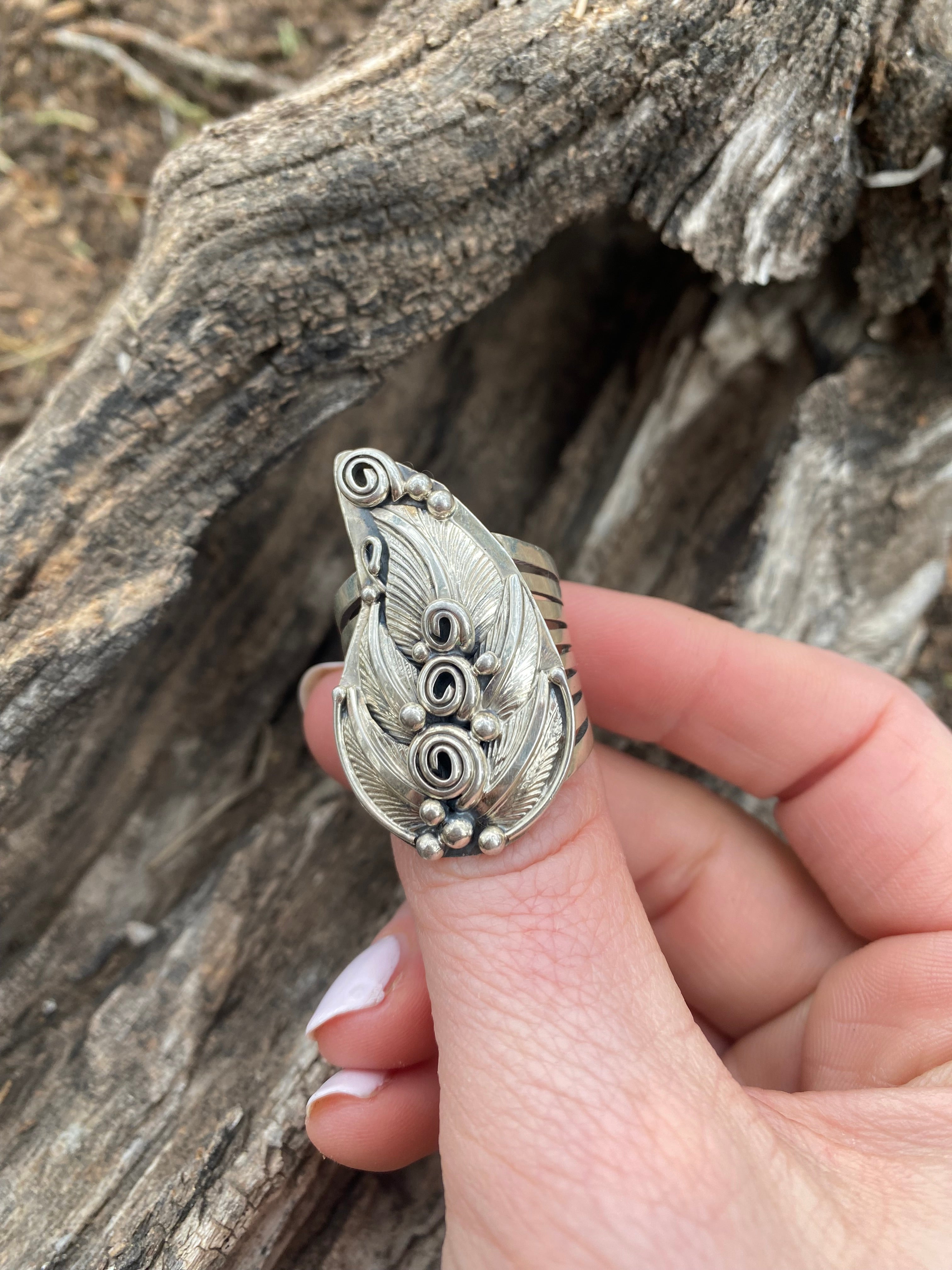 Silver Leaf Ring From The Rogers Collection