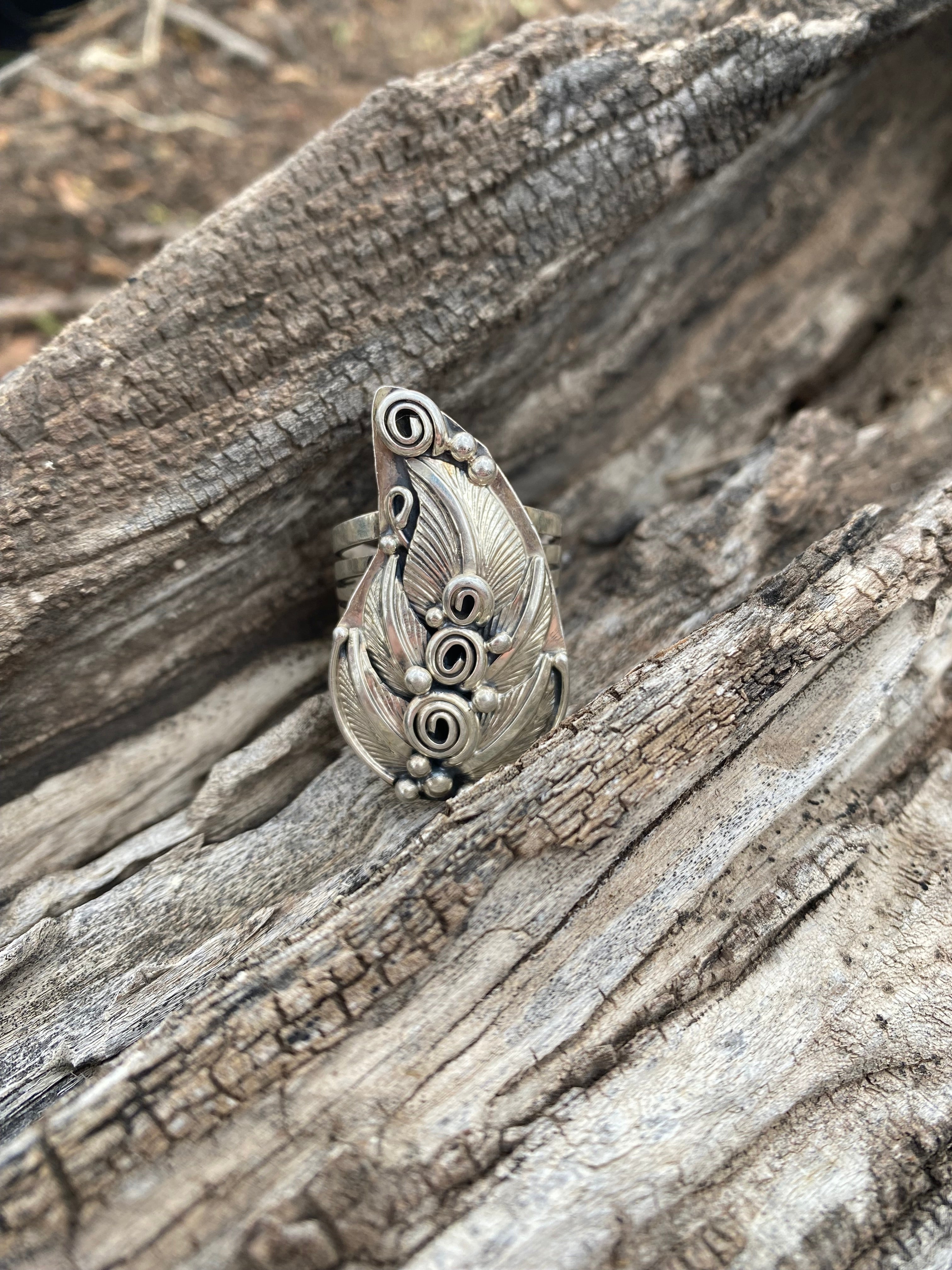 Silver Leaf Ring From The Rogers Collection