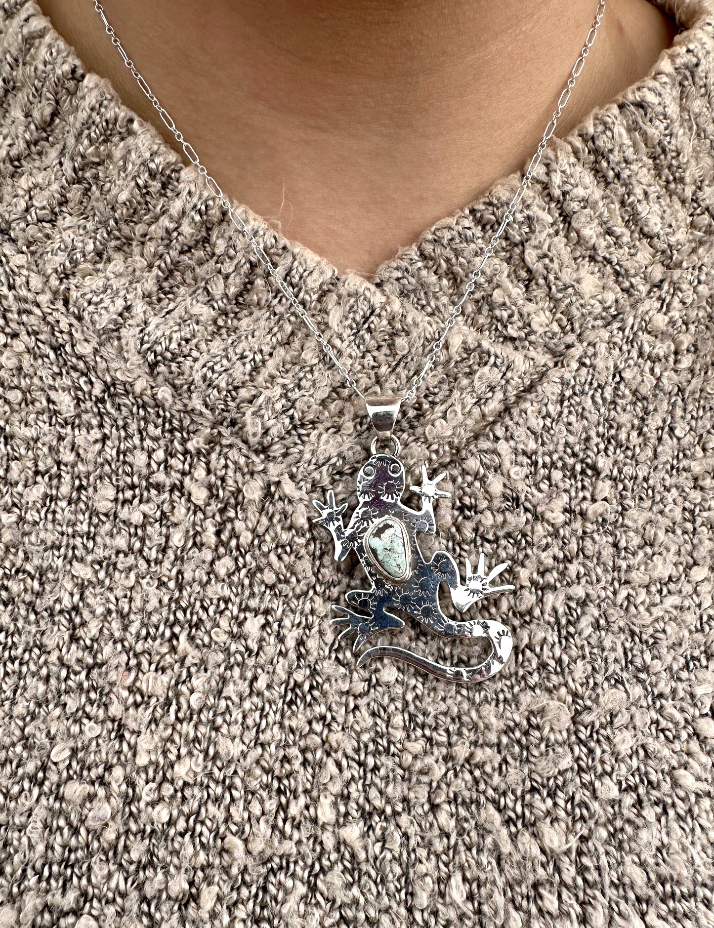 Dry Creek Lizard with matrix Necklace from the Rodgers Collection