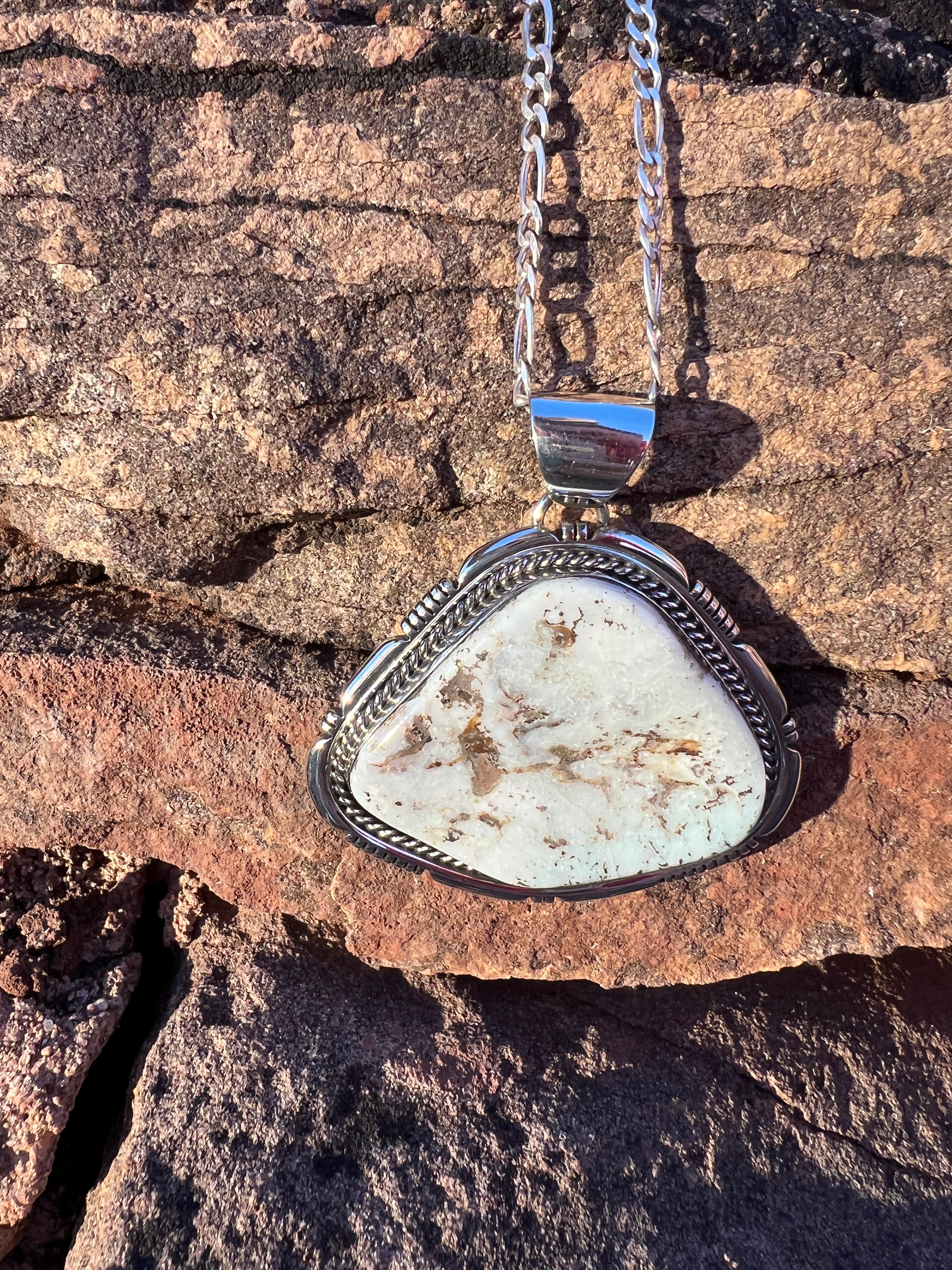 Huge Dry Creek Turquoise Pendant from the Rodger Estate