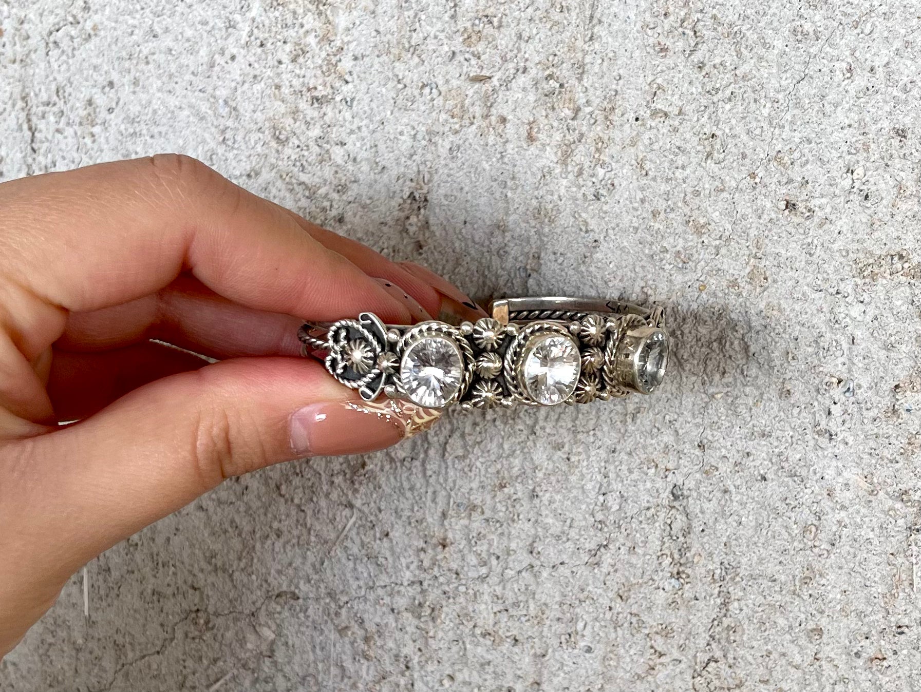 White Topaz Concave Cut Stones by Sheena Jack