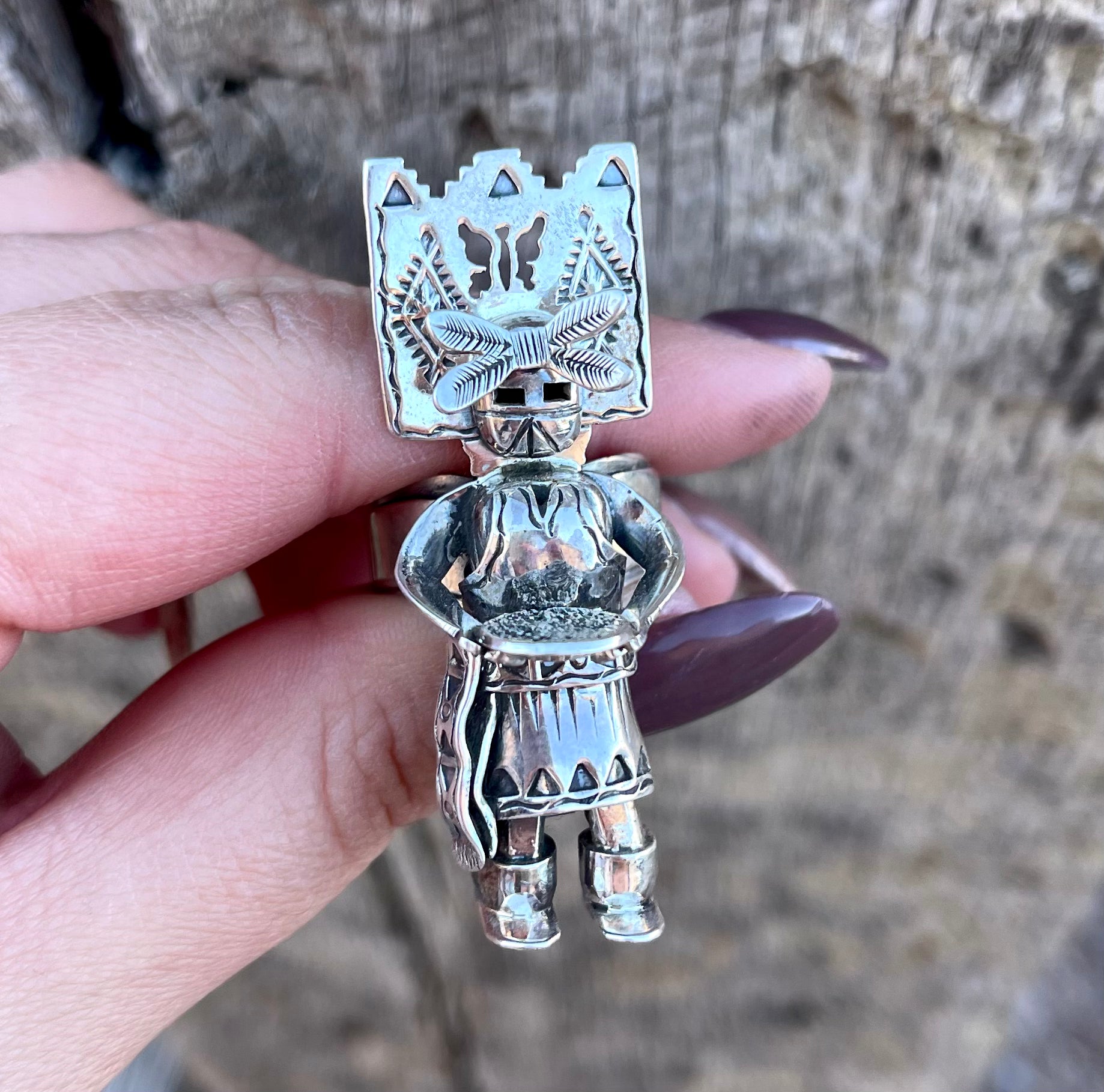 Hopi Kachina Ring by Alvin Vandever from the Rodgers Collection