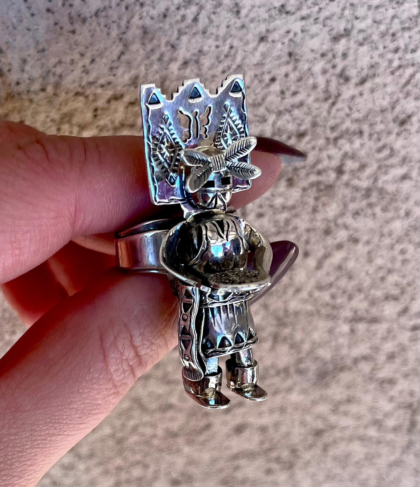 Hopi Kachina Ring by Alvin Vandever from the Rodgers Collection
