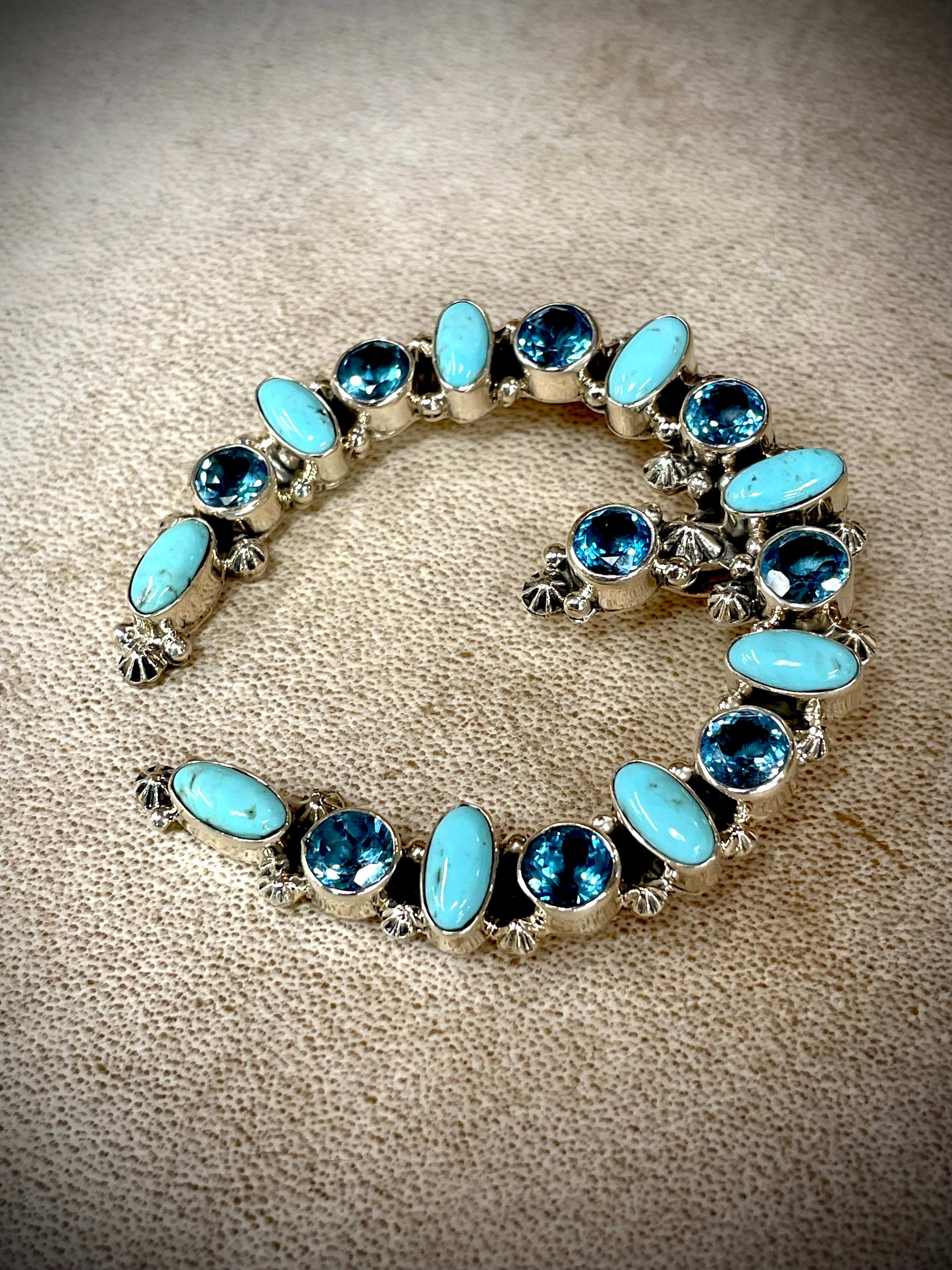 Lorretta Delgarito Turquoise and Blur Topaz Naja