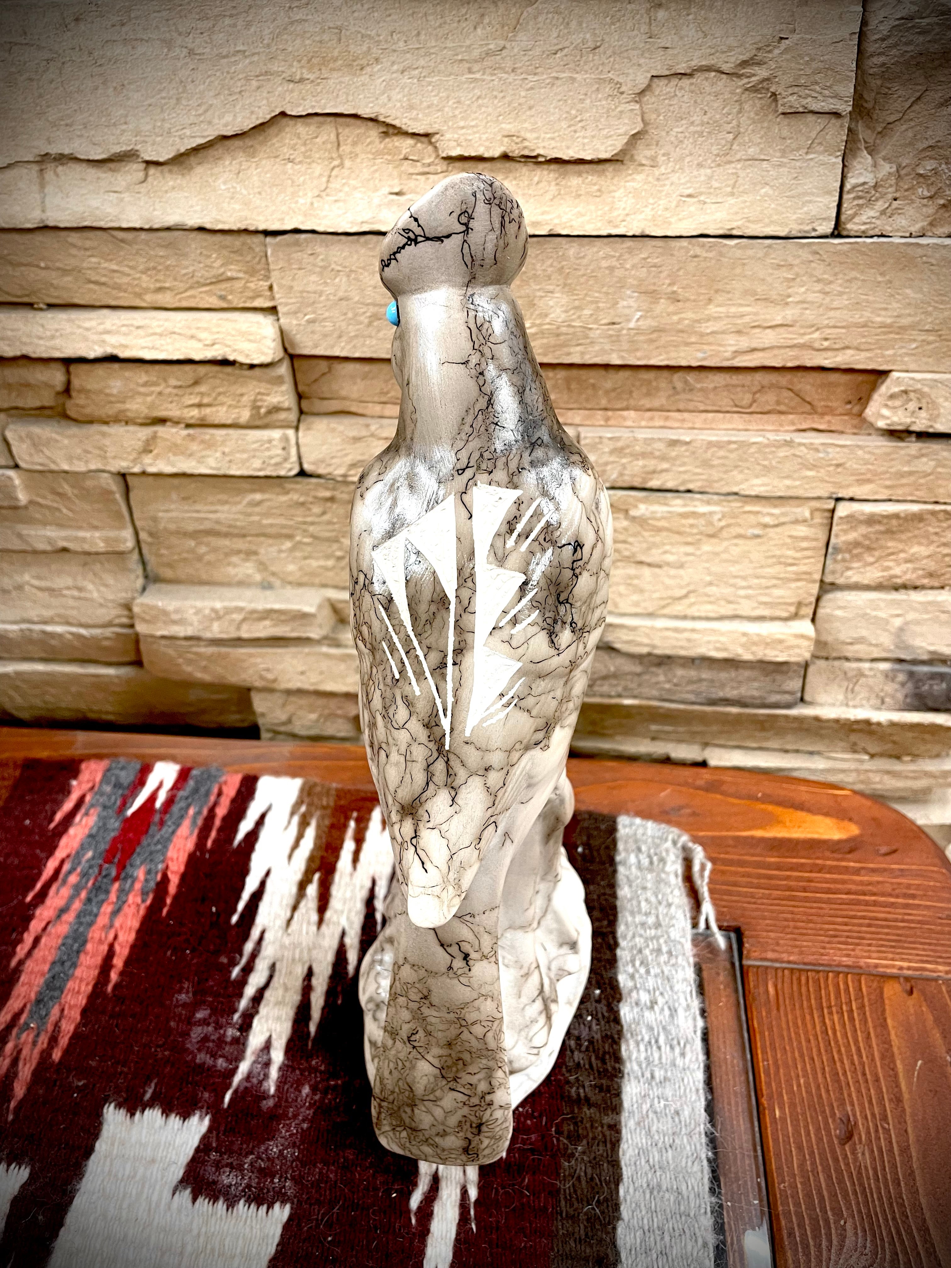 Perched Sparrow Horse Hair Pottery