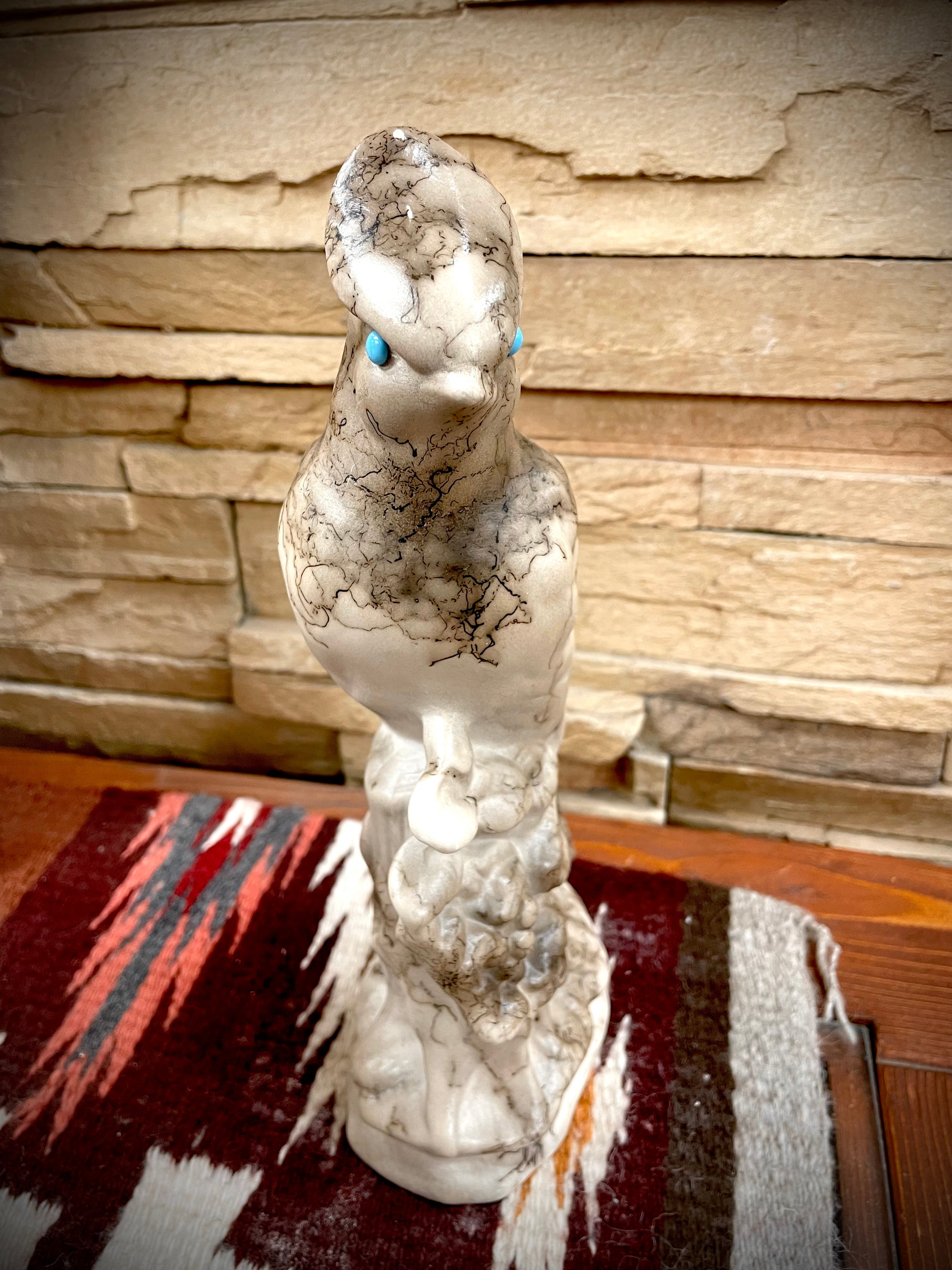 Perched Sparrow Horse Hair Pottery