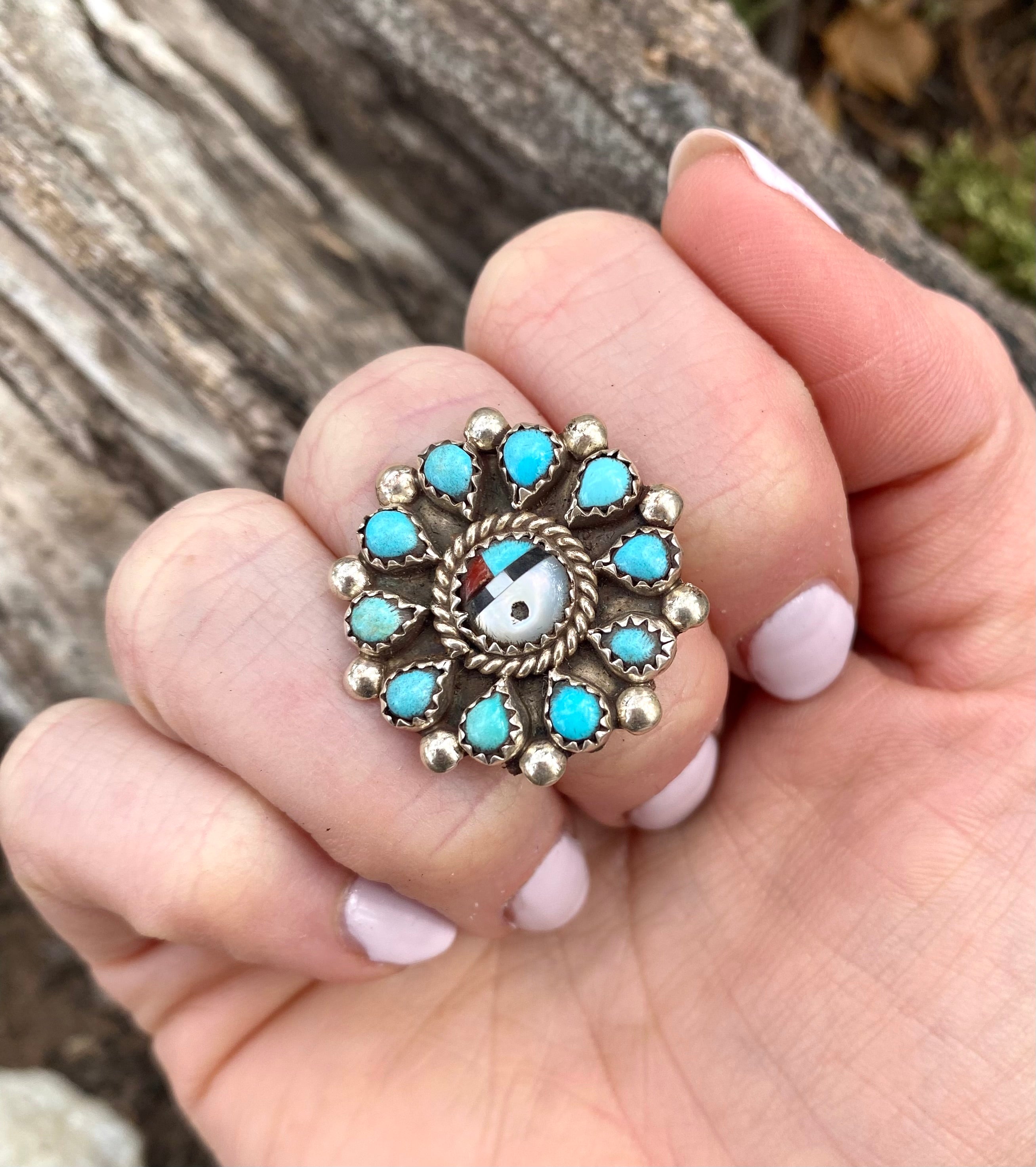 Zuni Sun Face Ring From The Rogers Collection