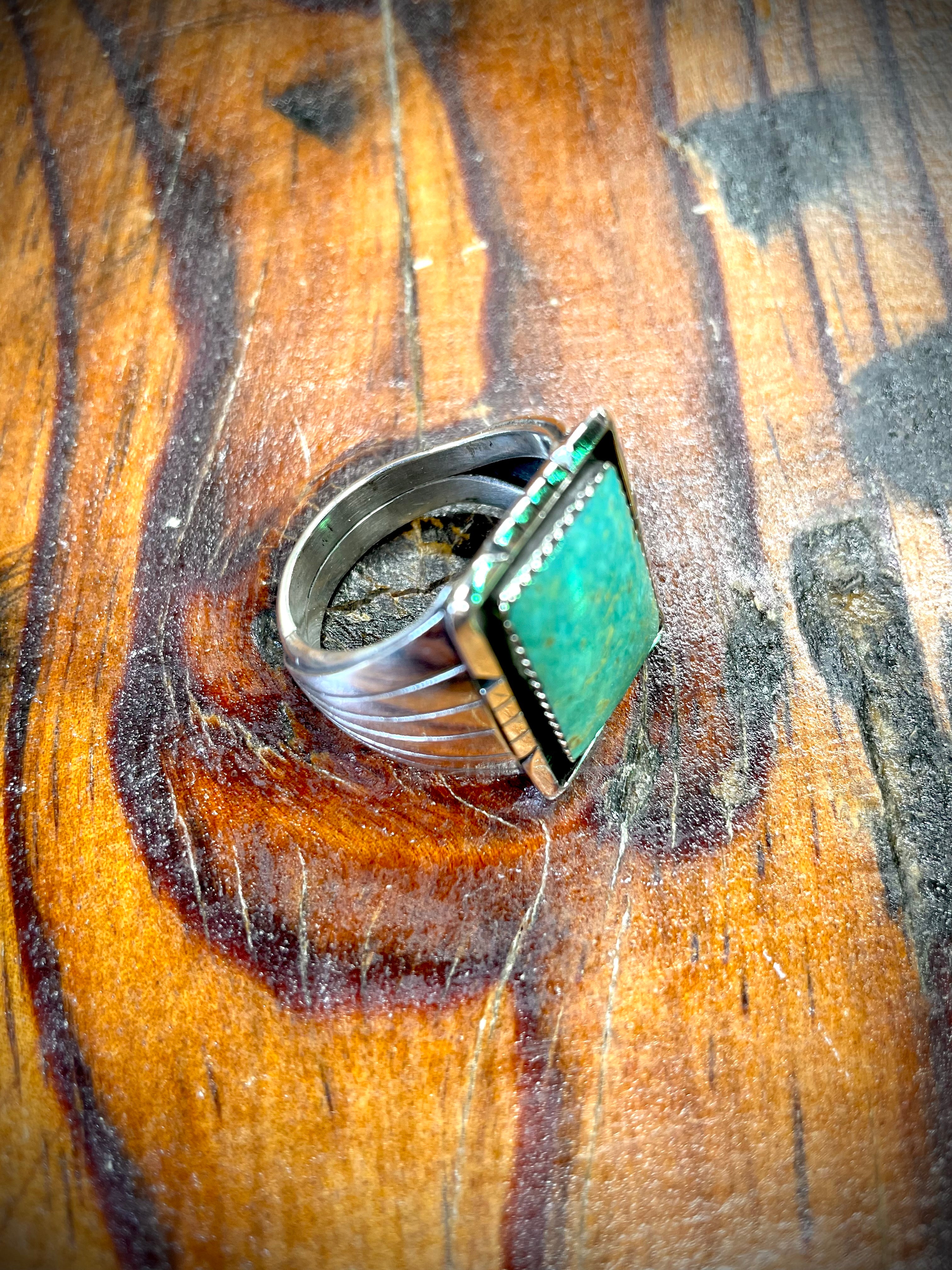 Men's Rectangle Turquoise Ring