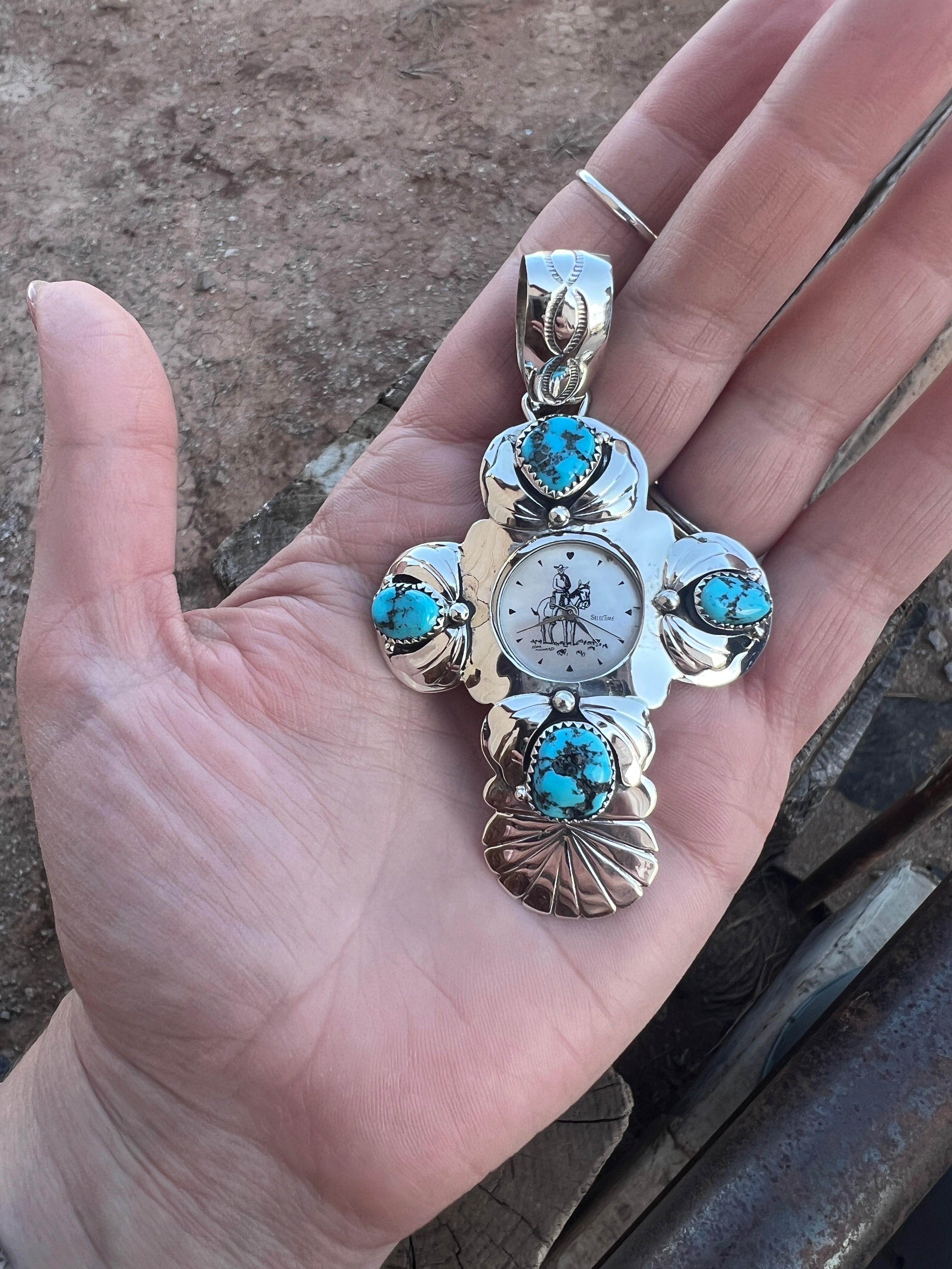 Old Timey Blue Pendant