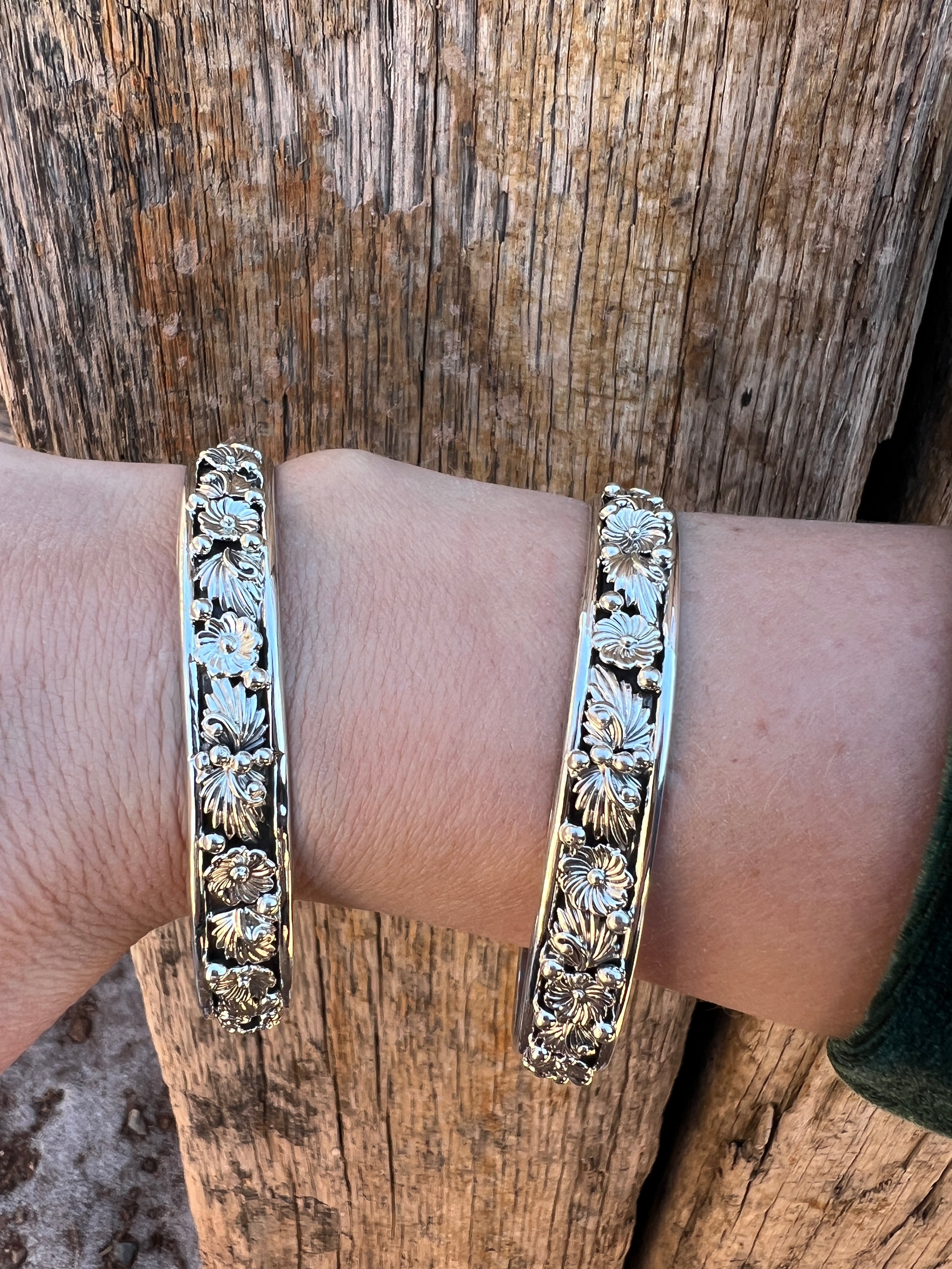 Leaf and Flower Bangle