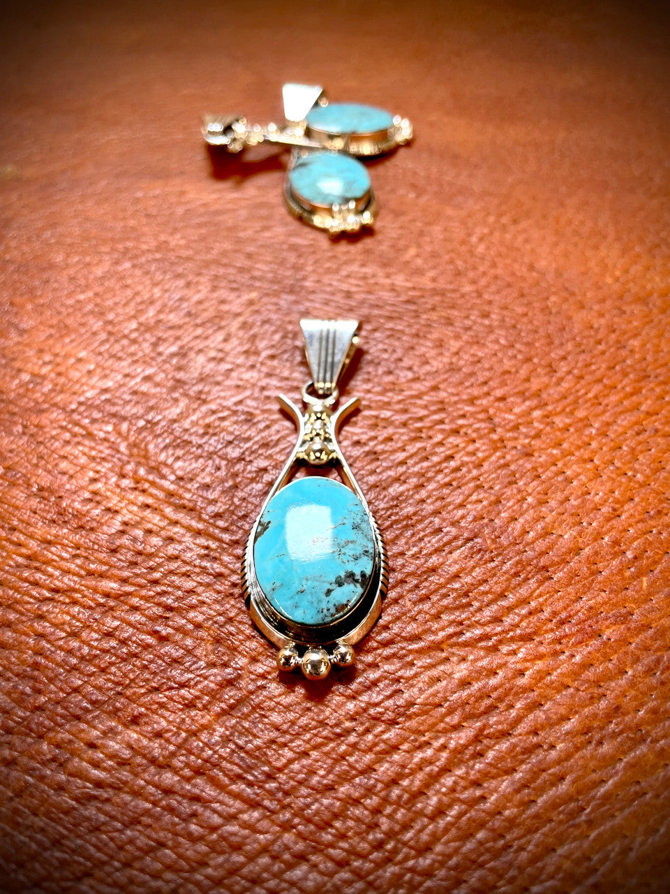 Weeping Mandolin Turquoise Pendant