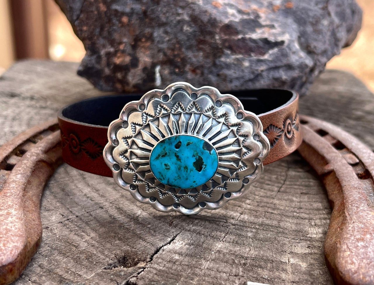 Urban Cowboy Concho Leather Cuff in Collaboration with LovLeathers