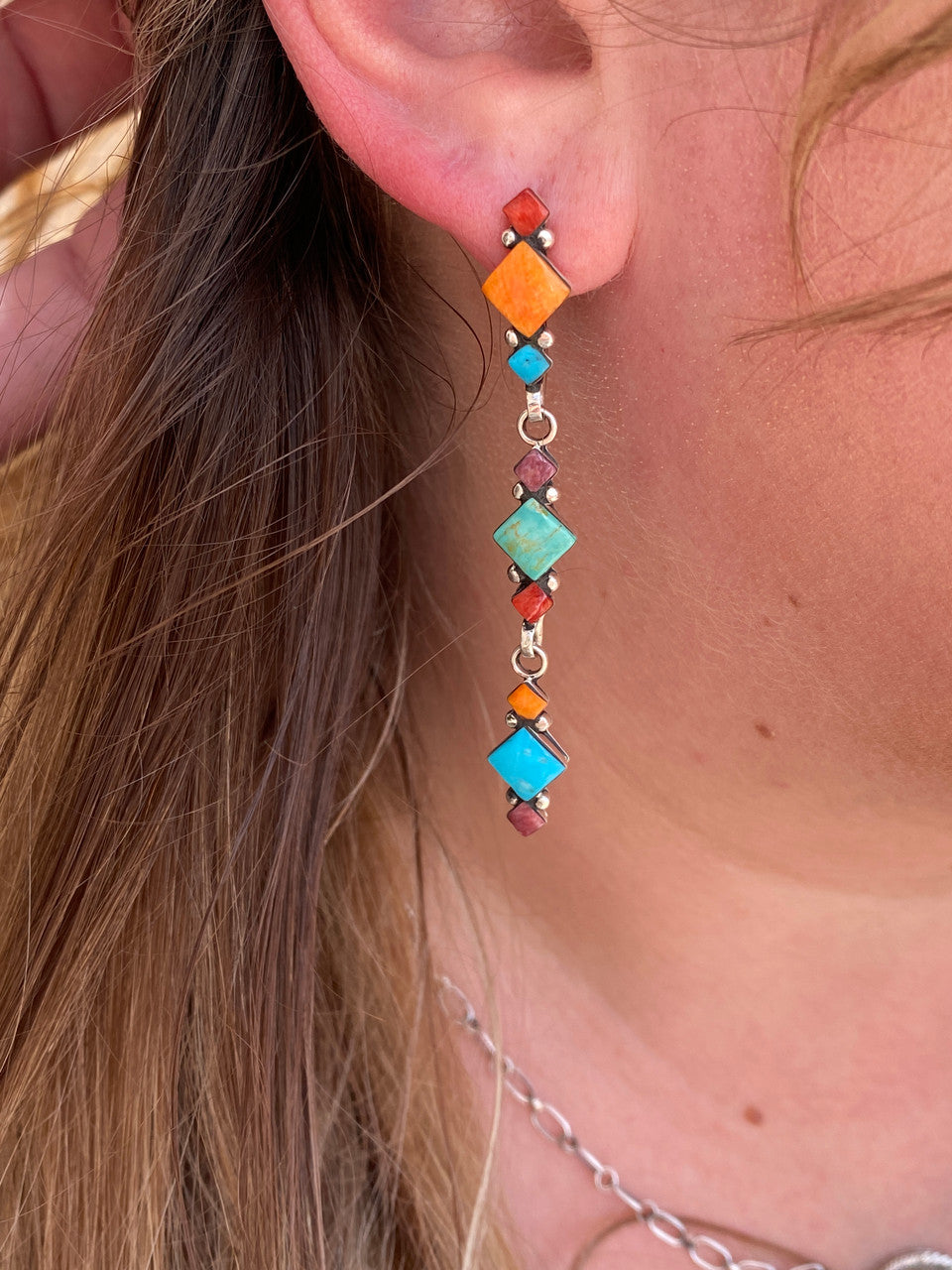 RAINBOW! 18 Stone Chandelier Earrings