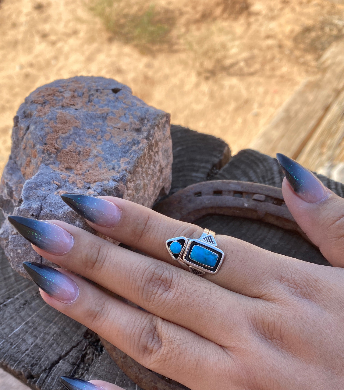 Jimson Belin's Contemporary Kingman Turquoise Set