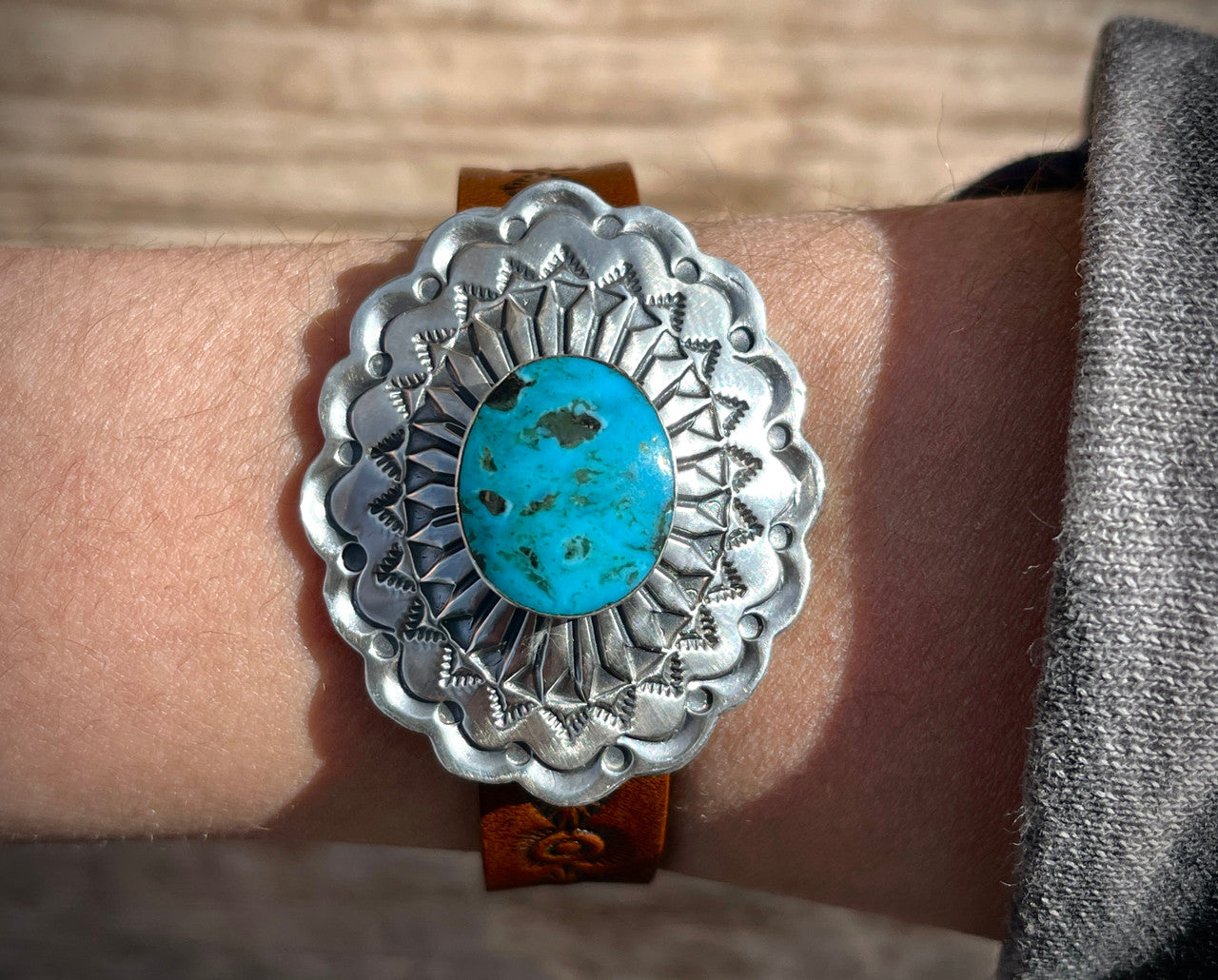 Urban Cowboy Concho Leather Cuff in Collaboration with LovLeathers