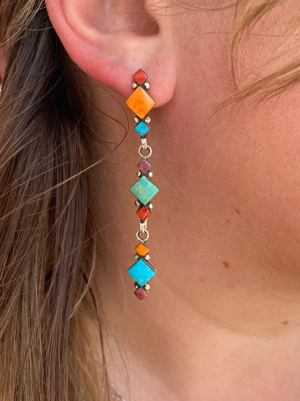 RAINBOW! 18 Stone Chandelier Earrings