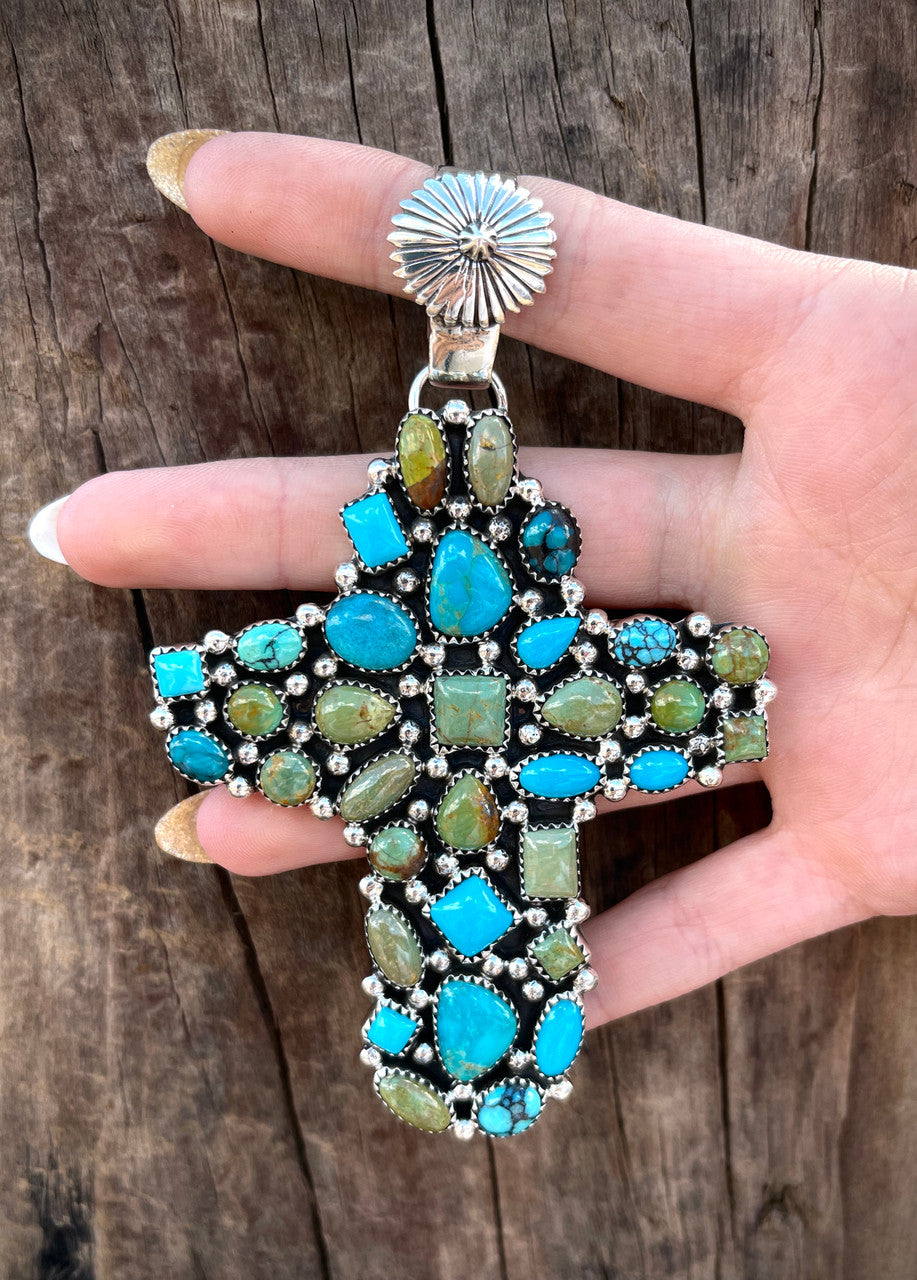Melting!!! Vintage Cluster Cross Pendant