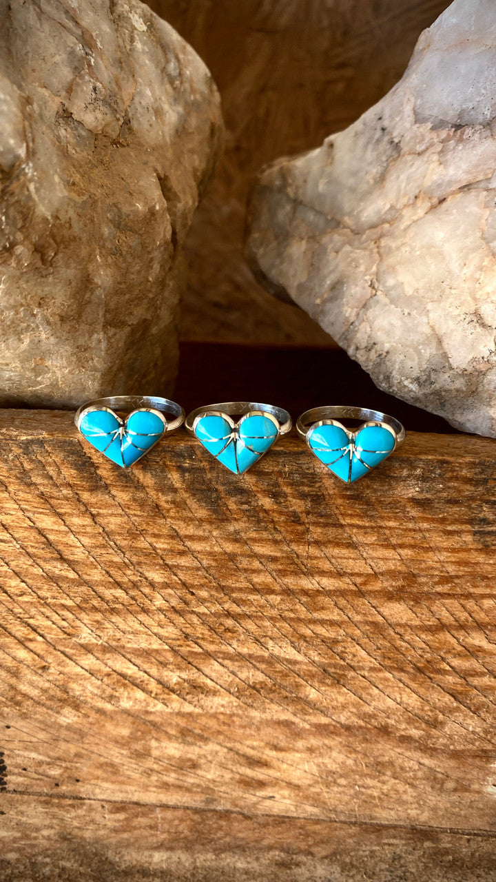 Oh!! Shi' Heart Kingman Turquoise Rings