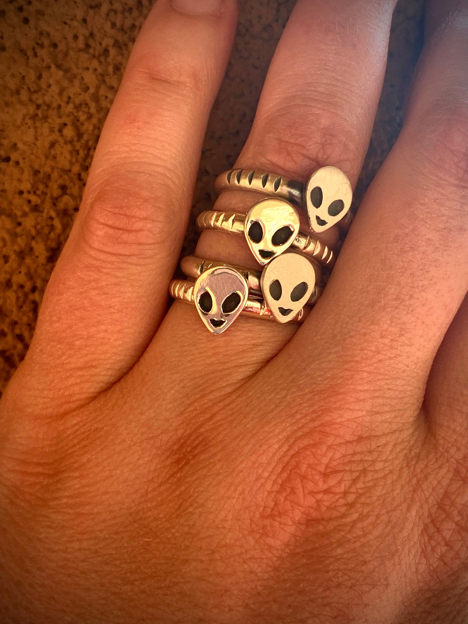 Out of this world!! Alien Head Rings (High Shine or Old Style)
