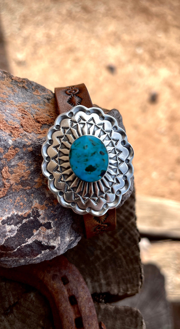 Urban Cowboy Concho Leather Cuff in Collaboration with LovLeathers