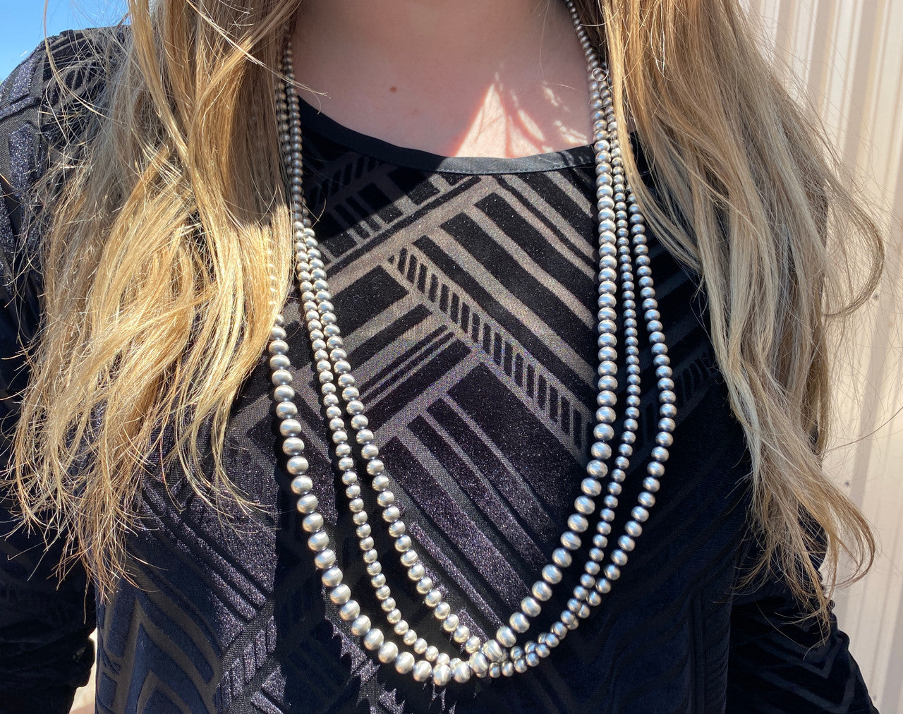 Navajo Pearl 36" Round Bead Necklace