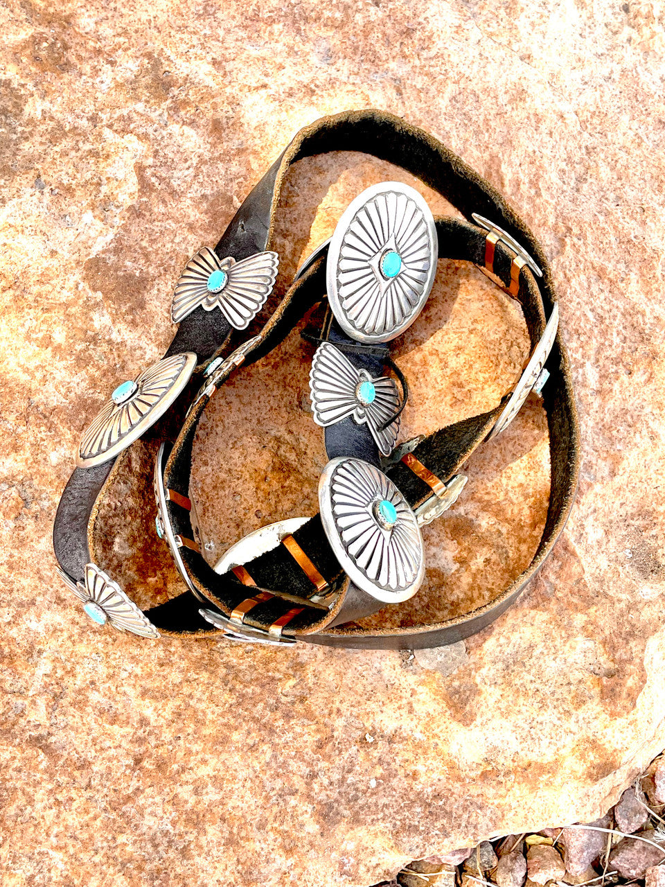 Vintage Chaco Canyon Turquoise Concho Belt