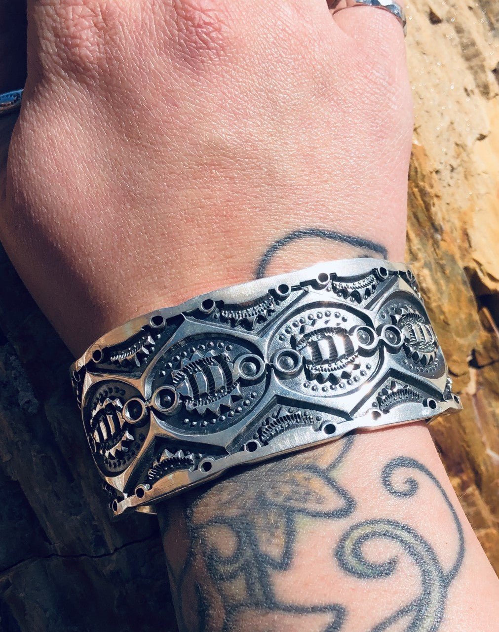 Chaco Canyon Trading Rebel Stamped Men's Cuff