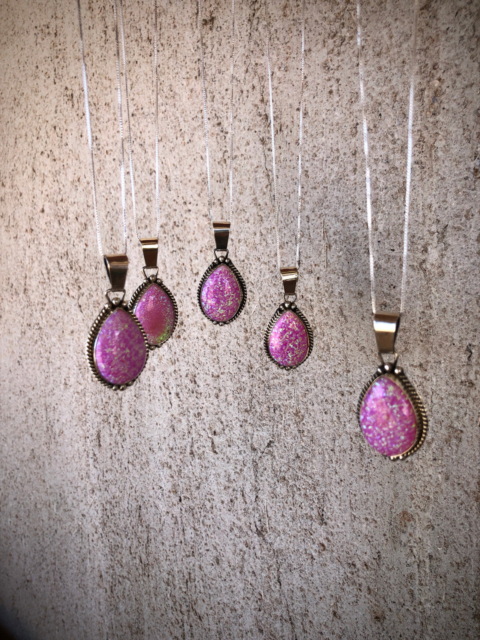 Navajo Pink Opal Pendant Artist Jan Mariano