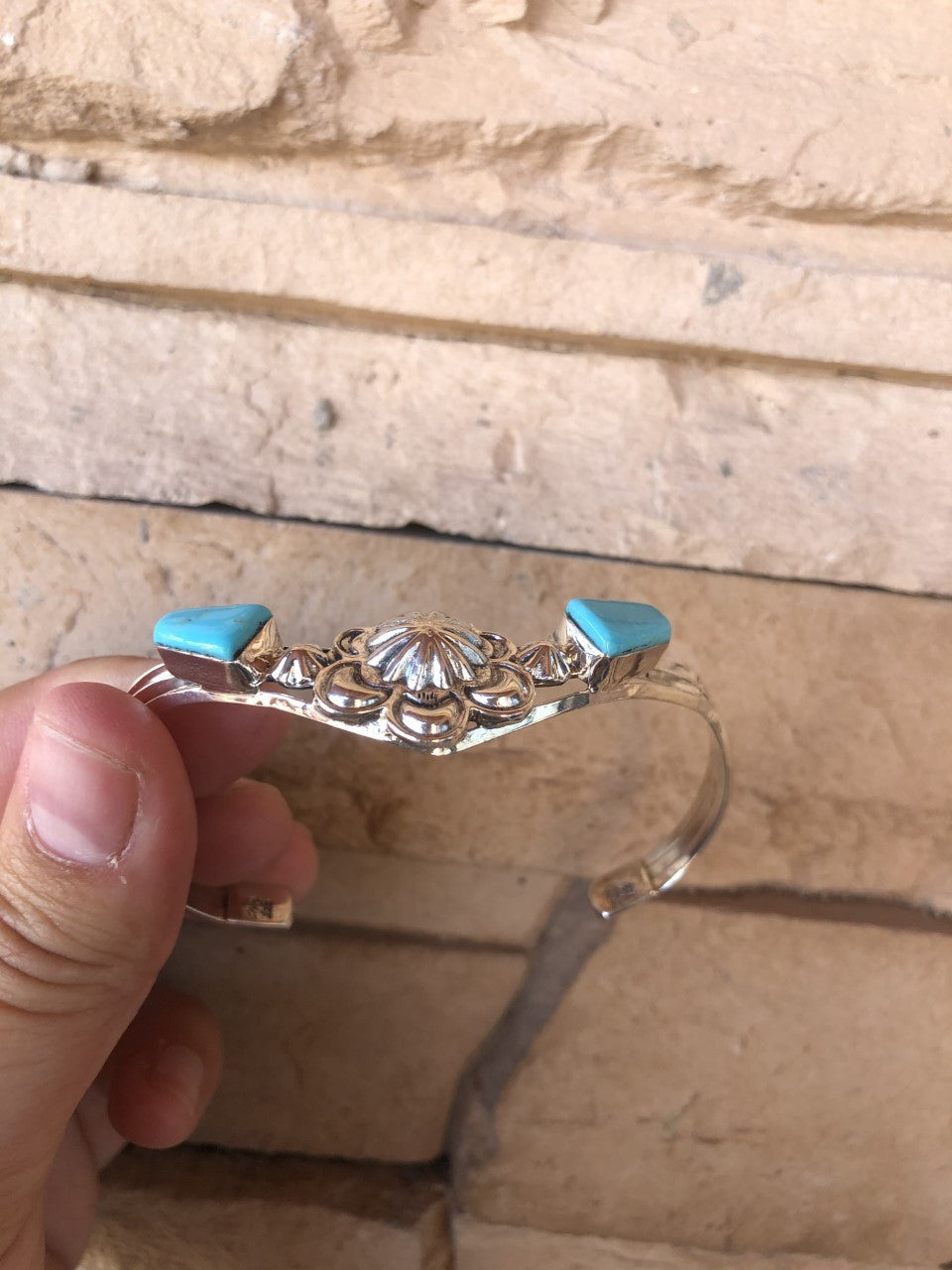 Delicate Stamped Kingman Cuff
