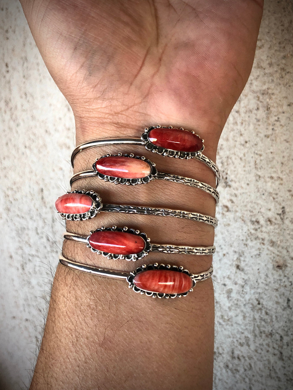 Contemporary 5 Stone Cuff Artist Jimson Belin