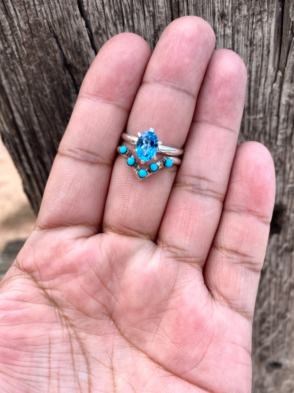 5 Stone Turquoise Crown Ring