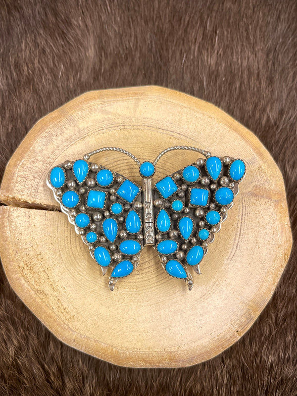 Sleeping Beauty Vintage Butterfly Pendant