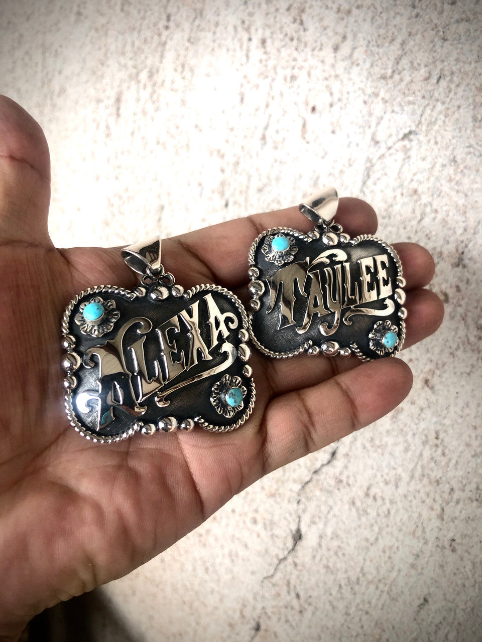 Limited Edition Navajo "Name Carved" Buckle Pendants Artist Michael Yazzie